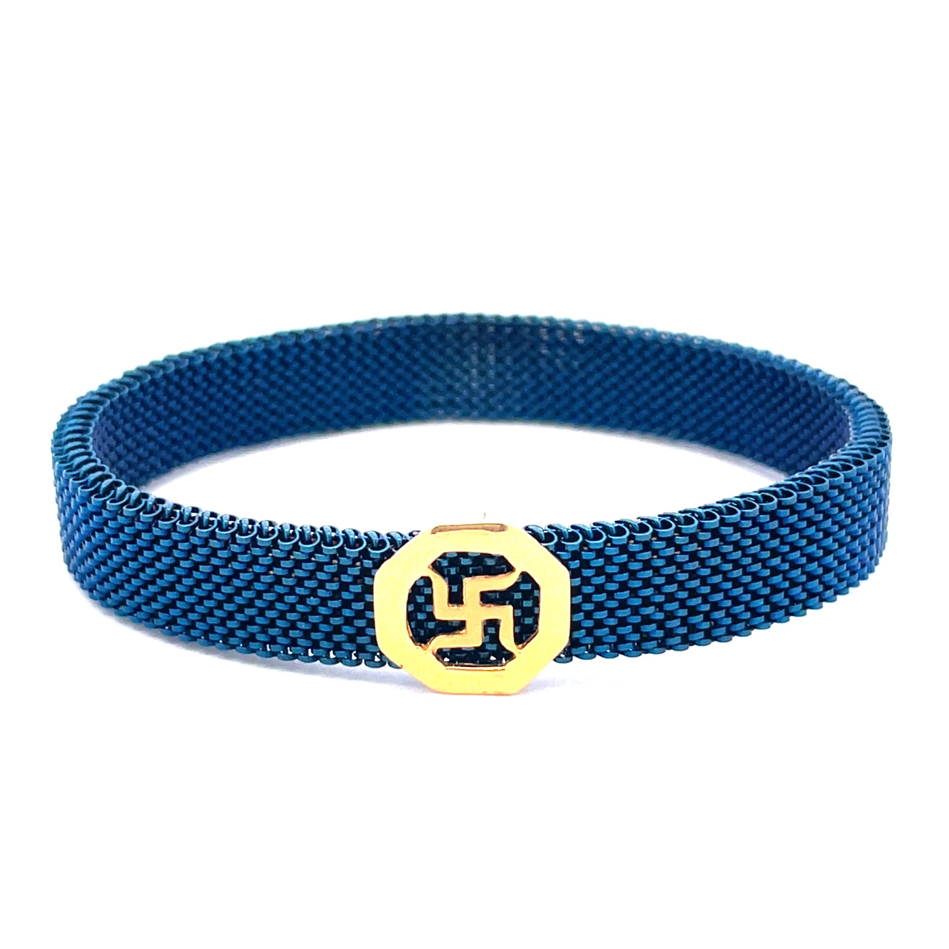Blue Swastik Men's Bracelet