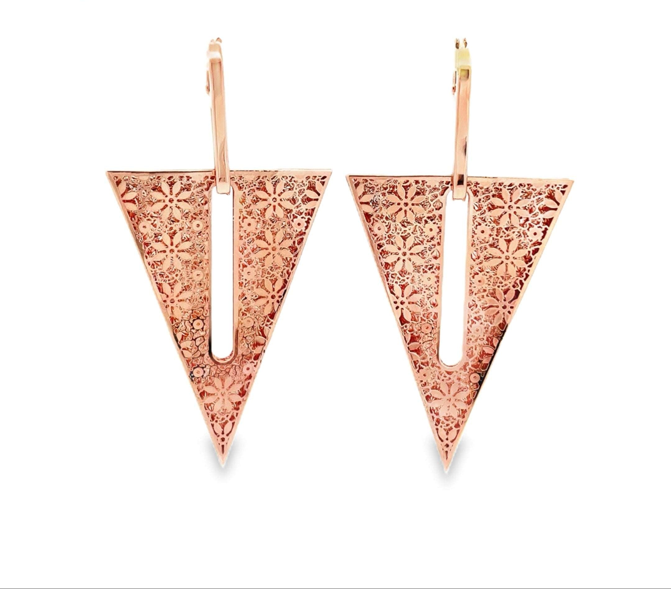 Rose Gold Geometric Drop Earrings