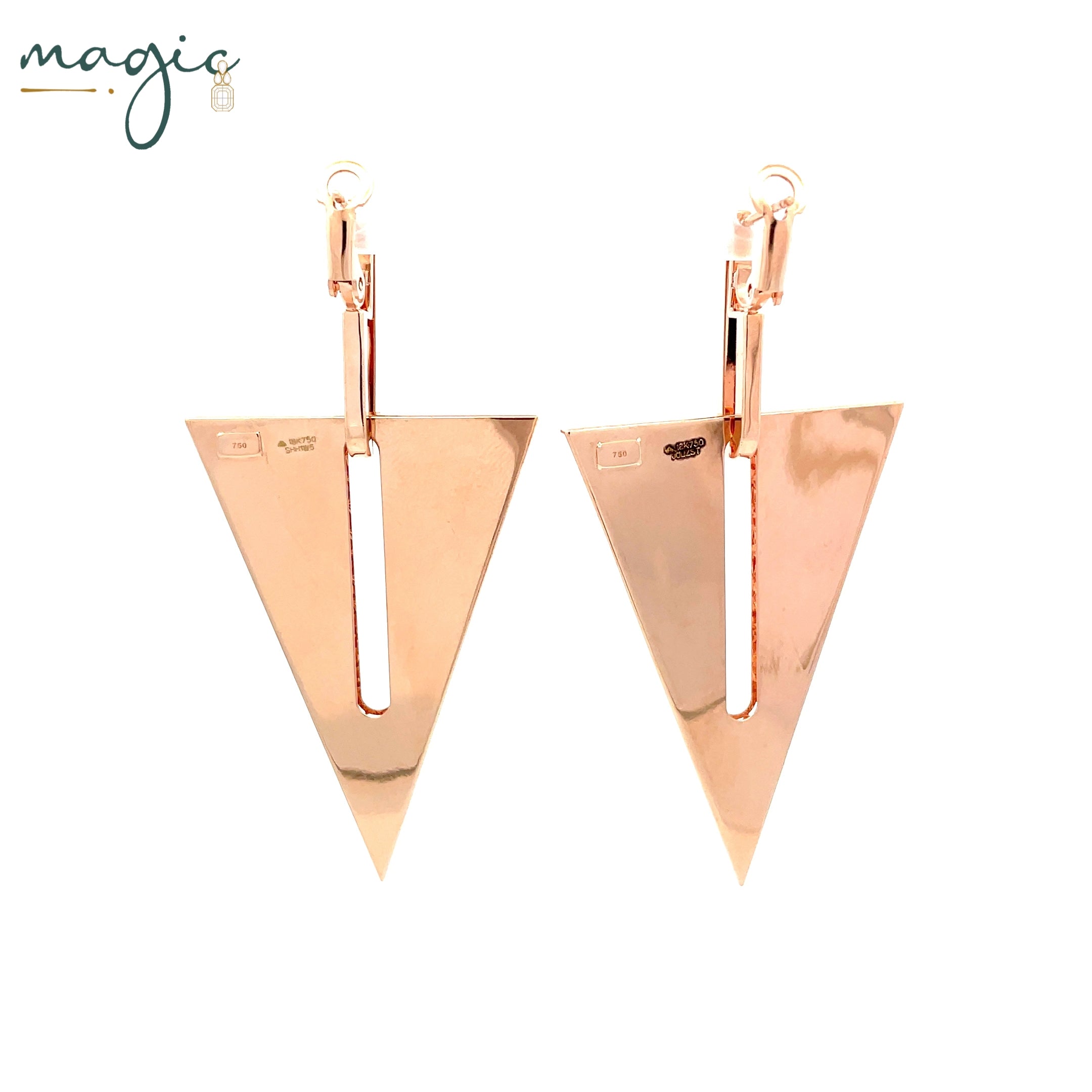 Rose Gold Geometric Drop Earrings