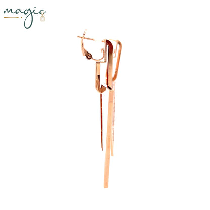 Rose Gold Geometric Drop Earrings