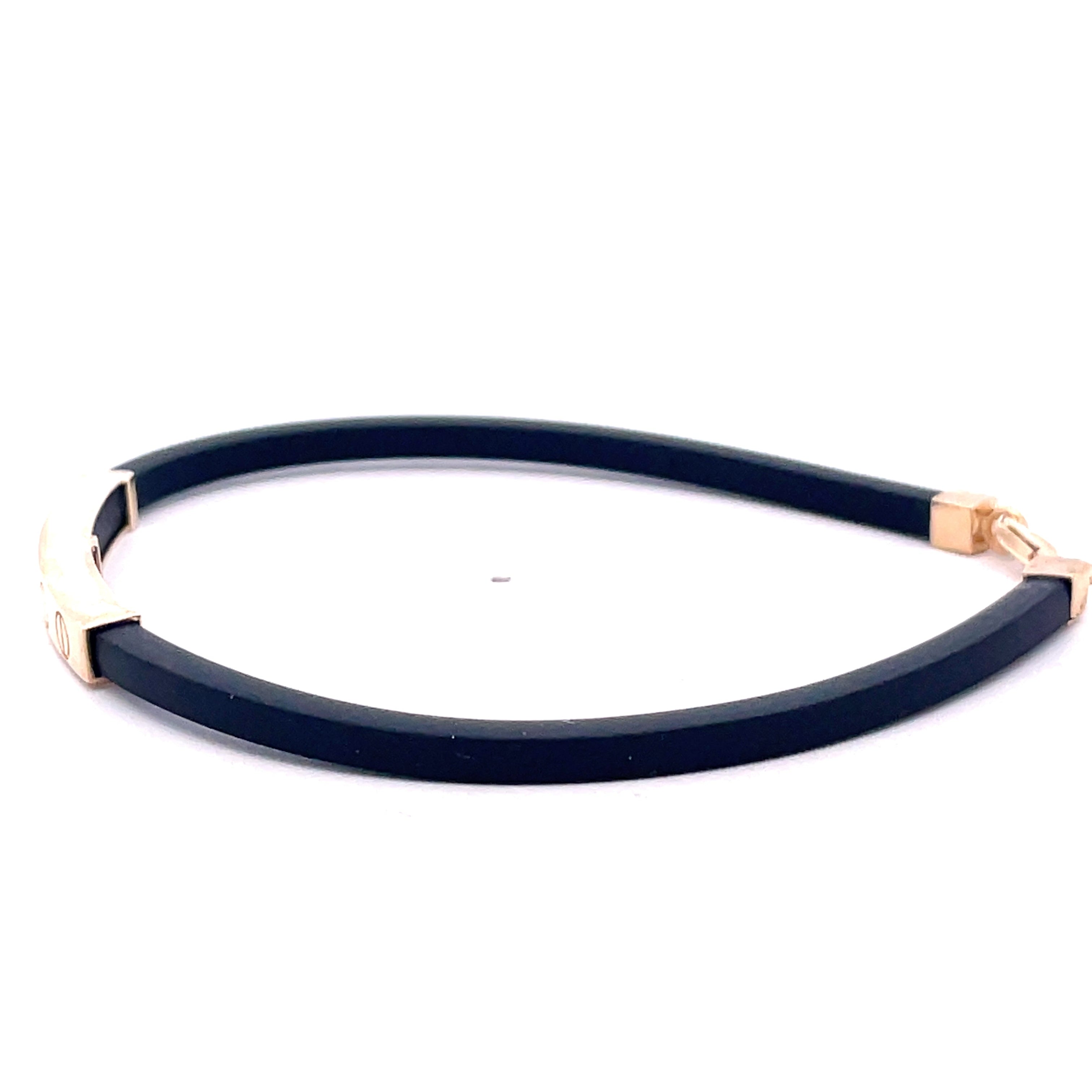 Black Bracelet with 18k Gold centerpiece for Men