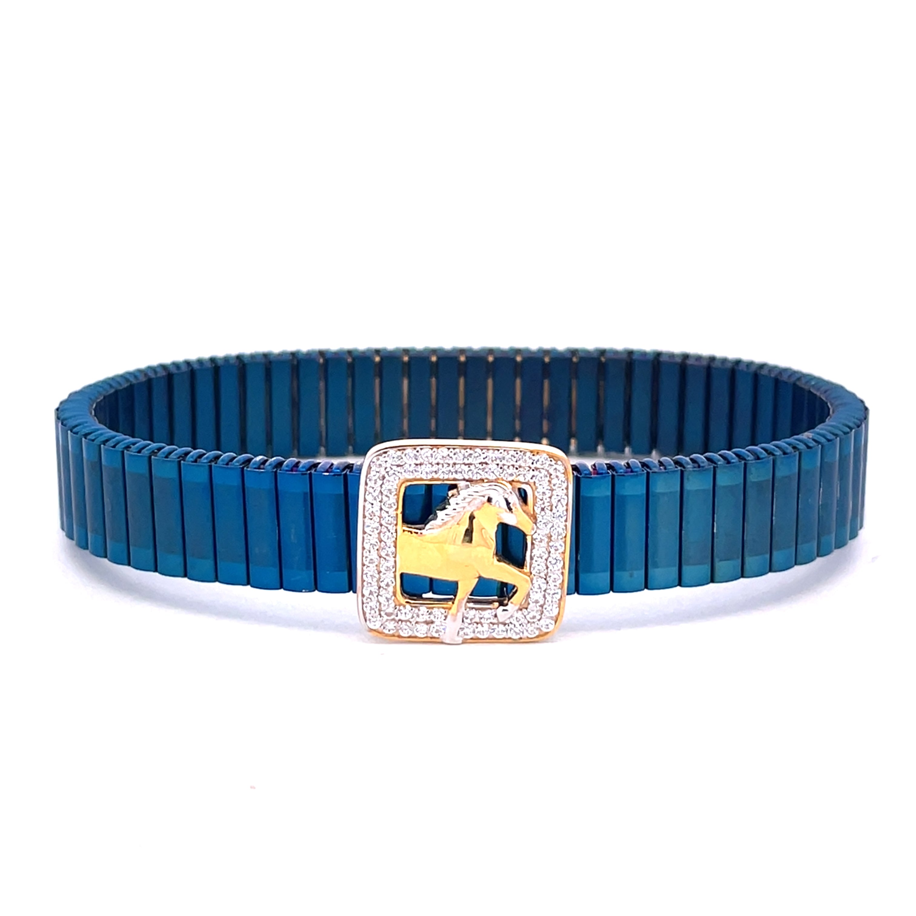Blue Horse Charm Bracelet for Men