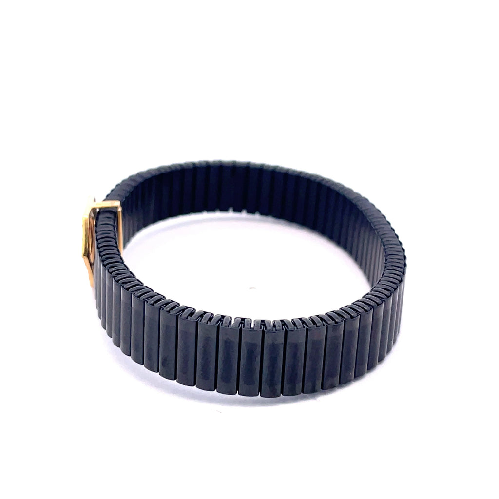 Premium Black Men's Bracelet with Gold geometric charm