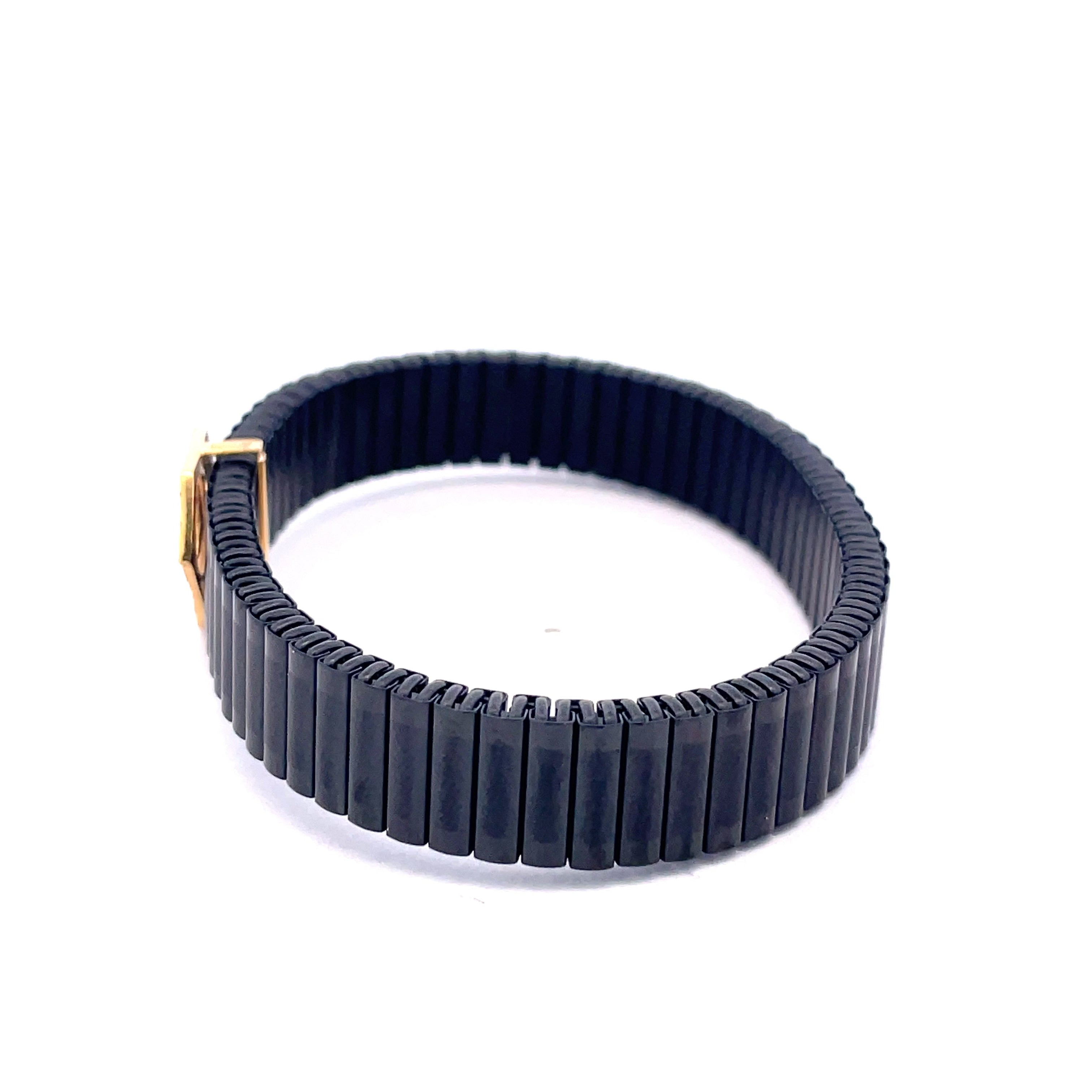 Premium Black Men's Bracelet with Gold geometric charm