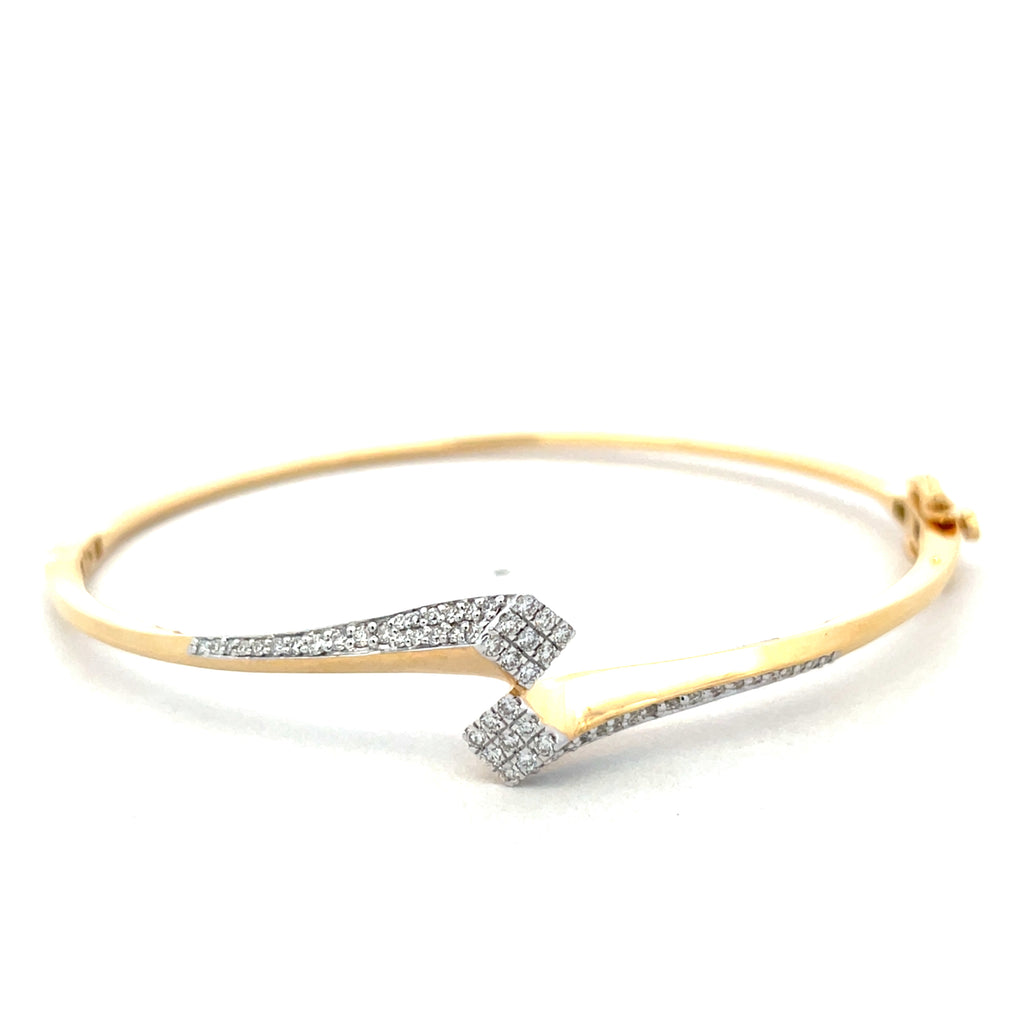 Diamond Yellow Gold Bangle Bracelet