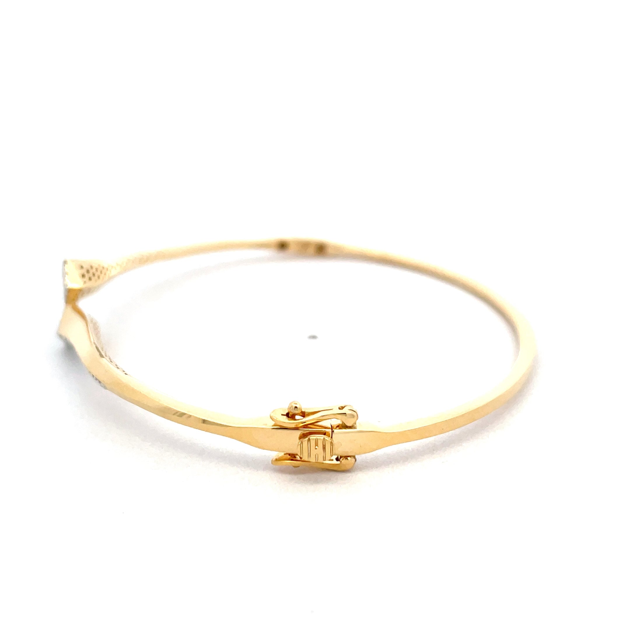 Diamond Yellow Gold Bangle Bracelet