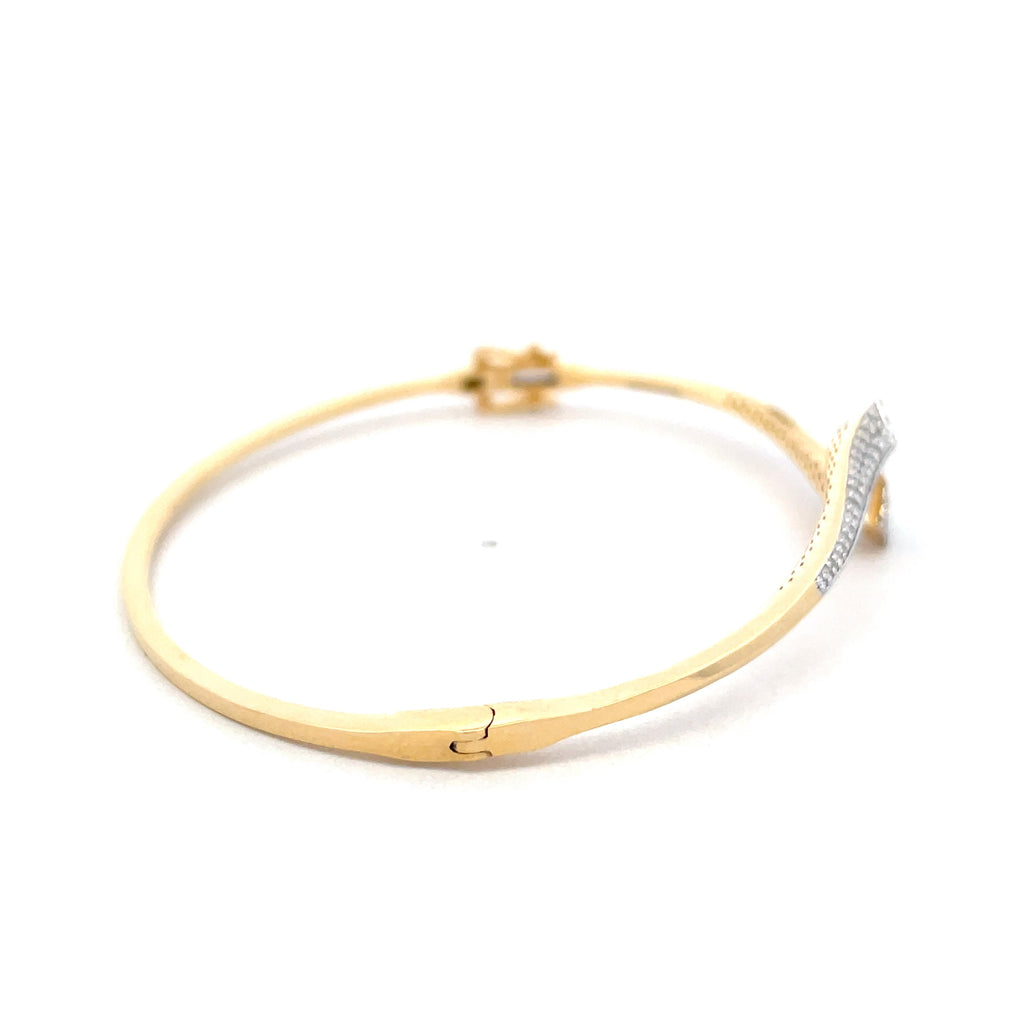 Diamond Yellow Gold Bangle Bracelet