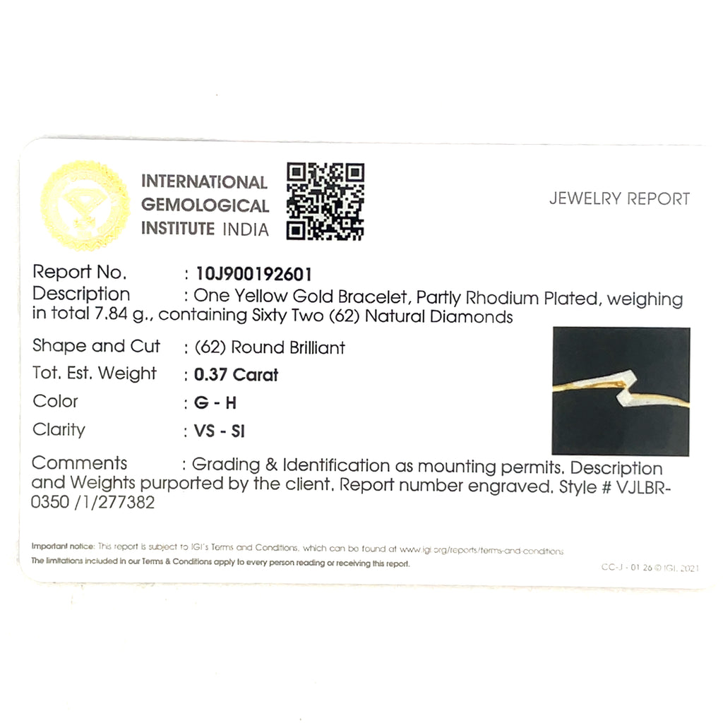 Diamond Yellow Gold Bangle Bracelet