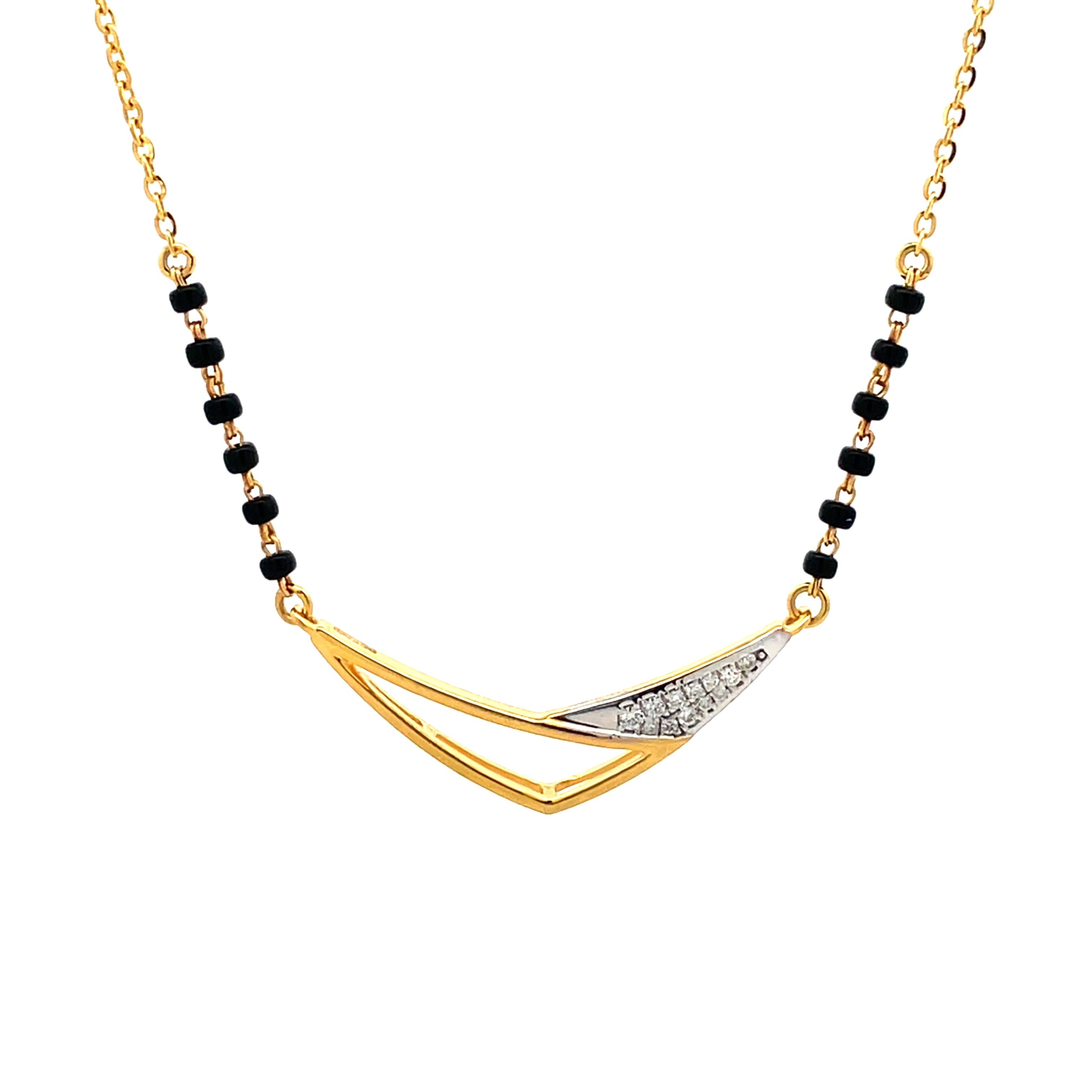 14K Asymmetrical mangalsutra