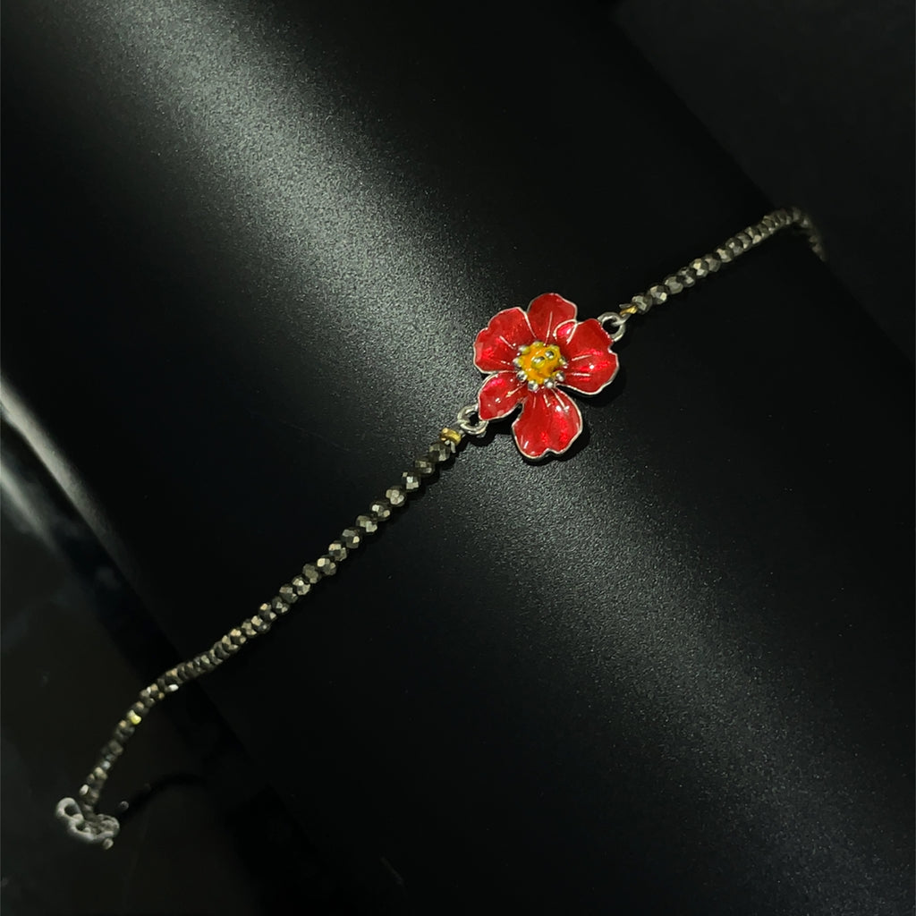 Red Blossom Pyrite Anklet