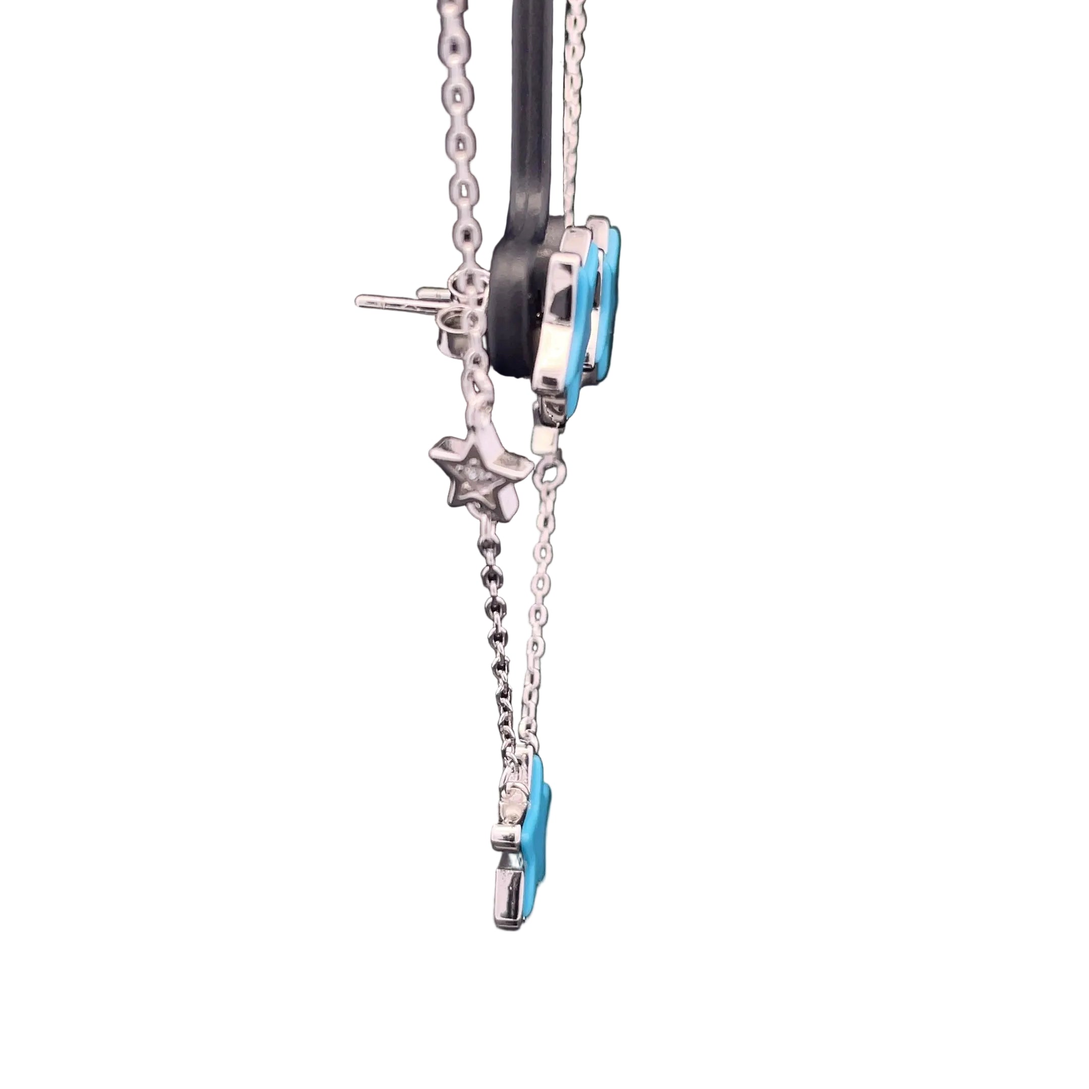 925 Sterling silver star chain pendent set