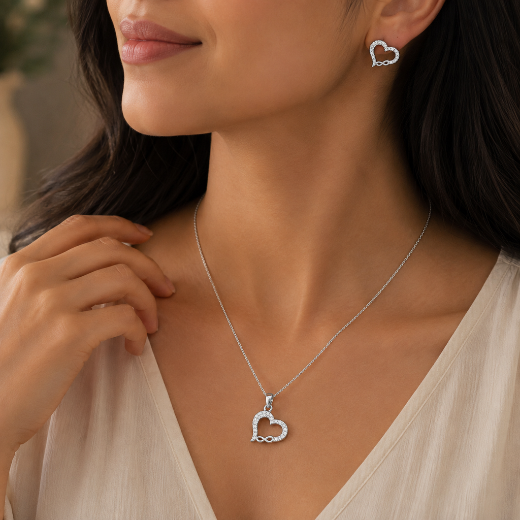 Infinity Heart pendent set