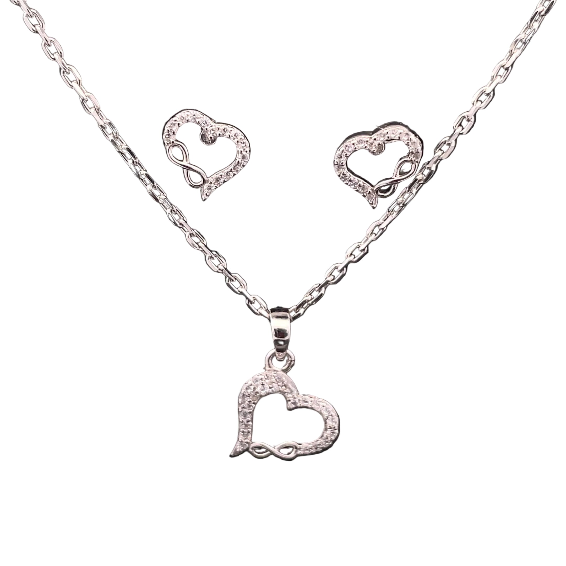Infinity Heart pendent set