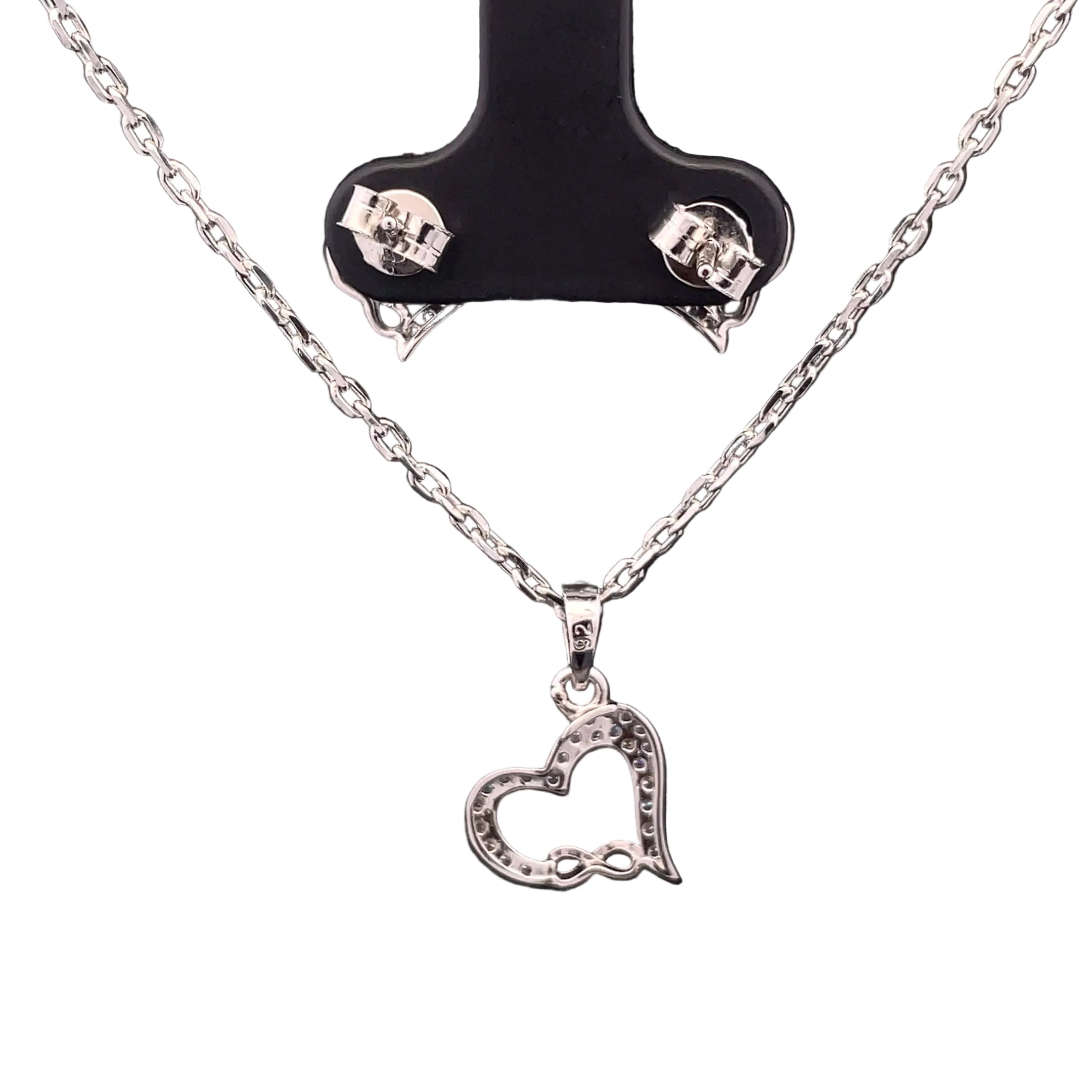 Infinity Heart pendent set
