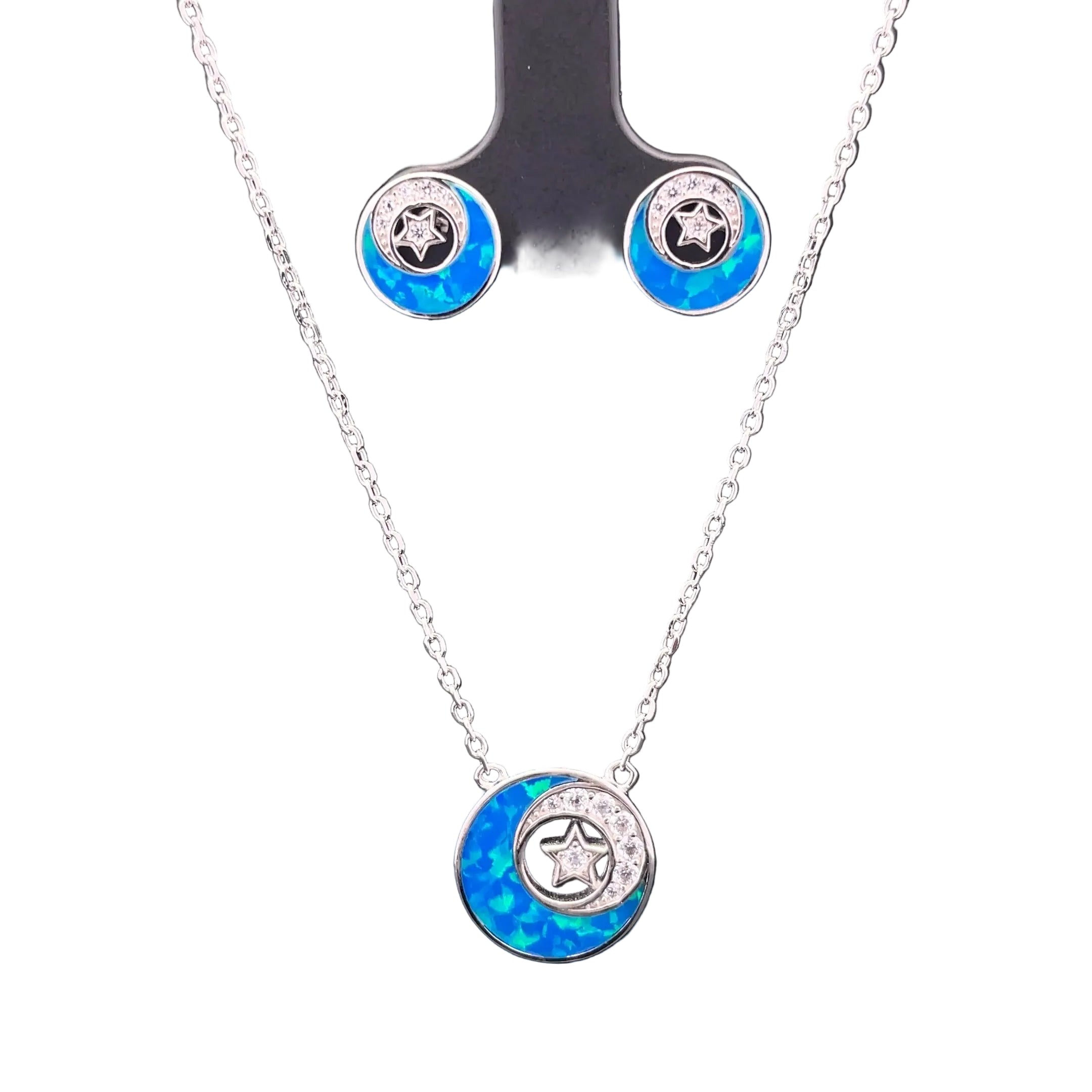 Star and moon pendent set