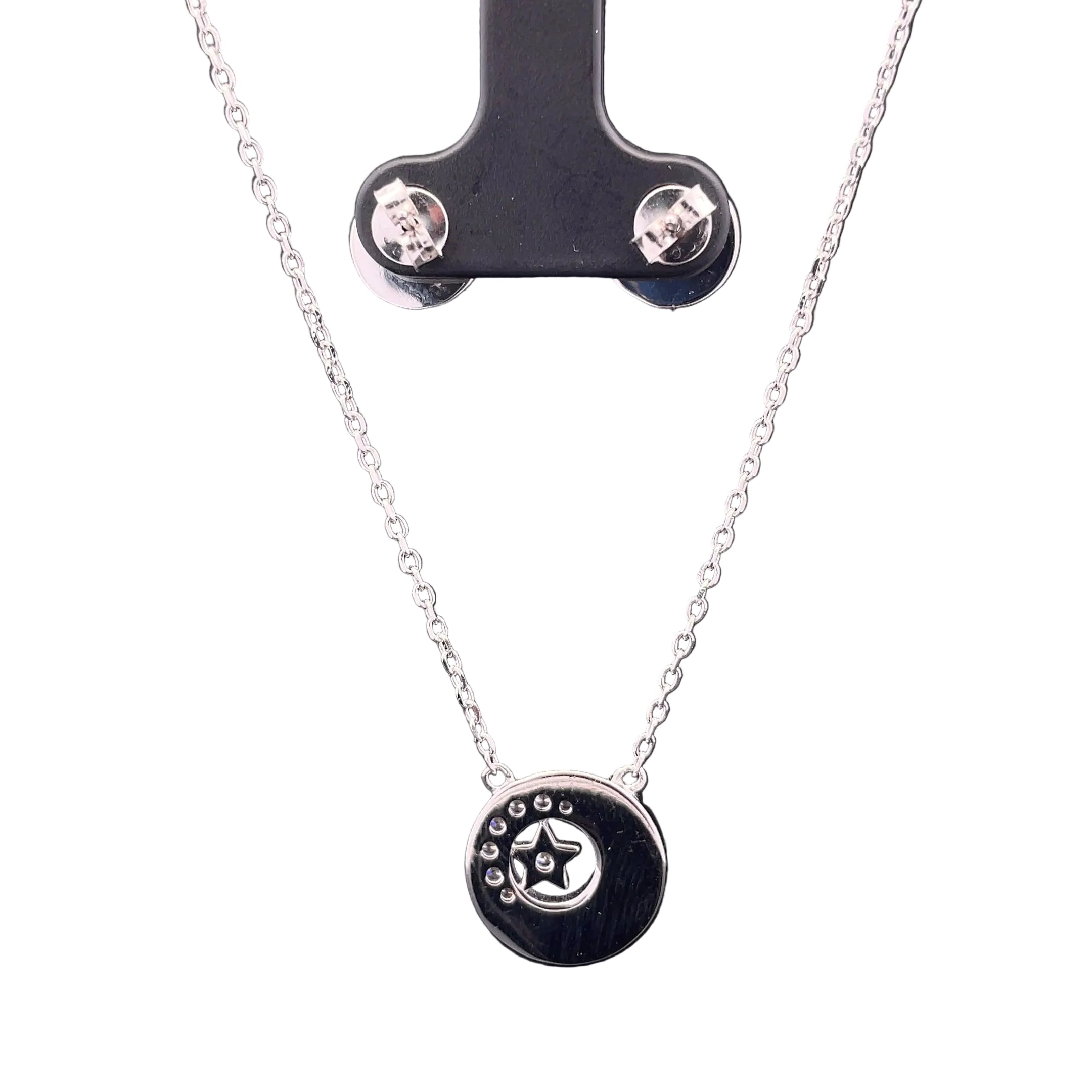 Star and moon pendent set