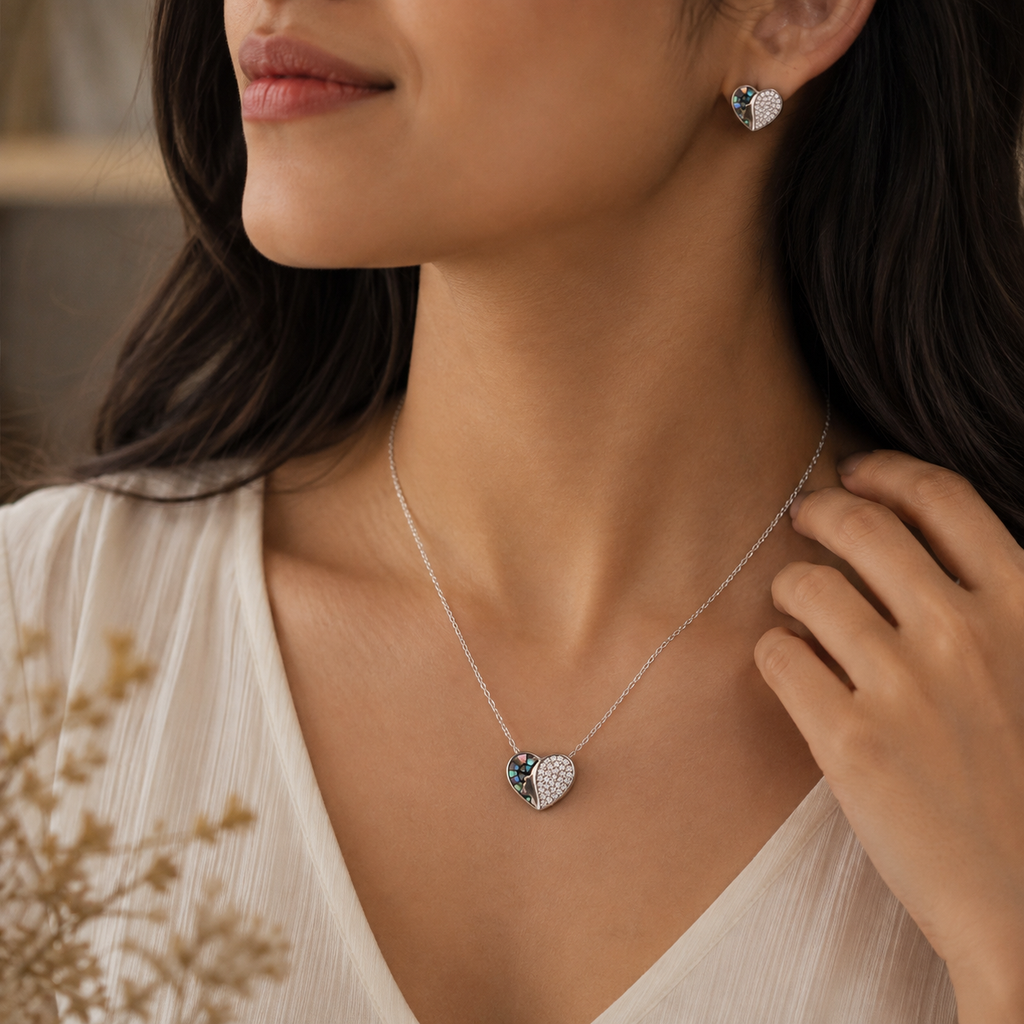 Aurora Heart Pendent set