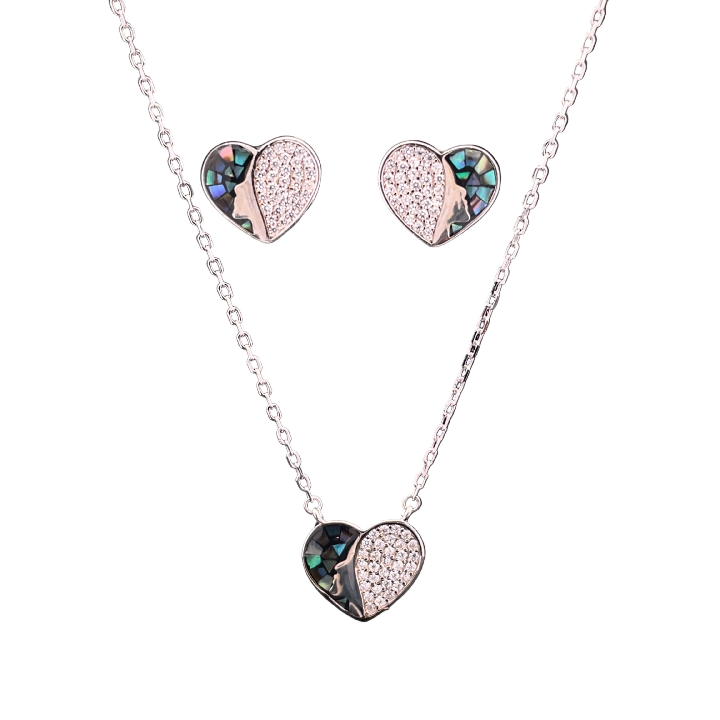 Aurora Heart Pendent set