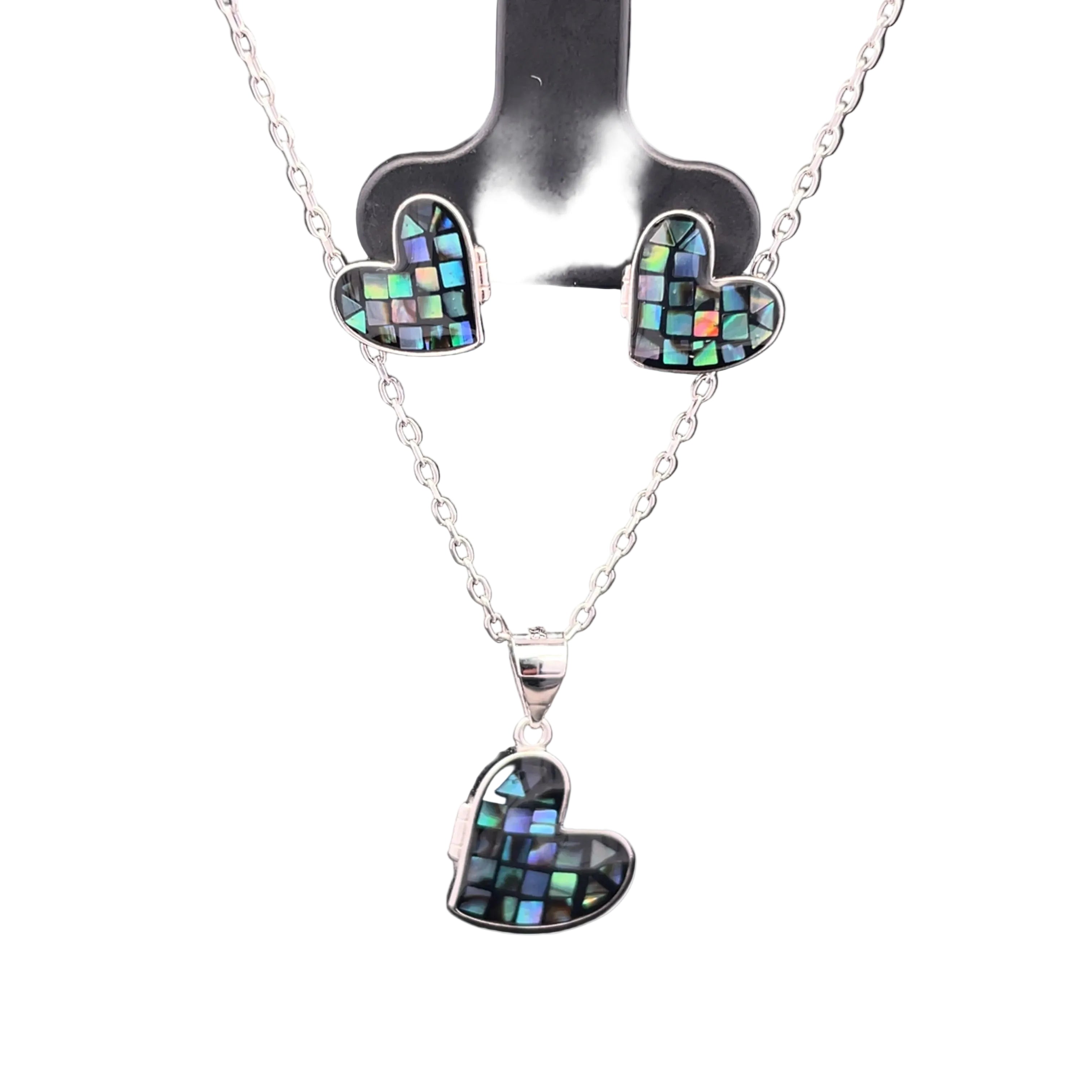 Mosaic Heart Pendant Set