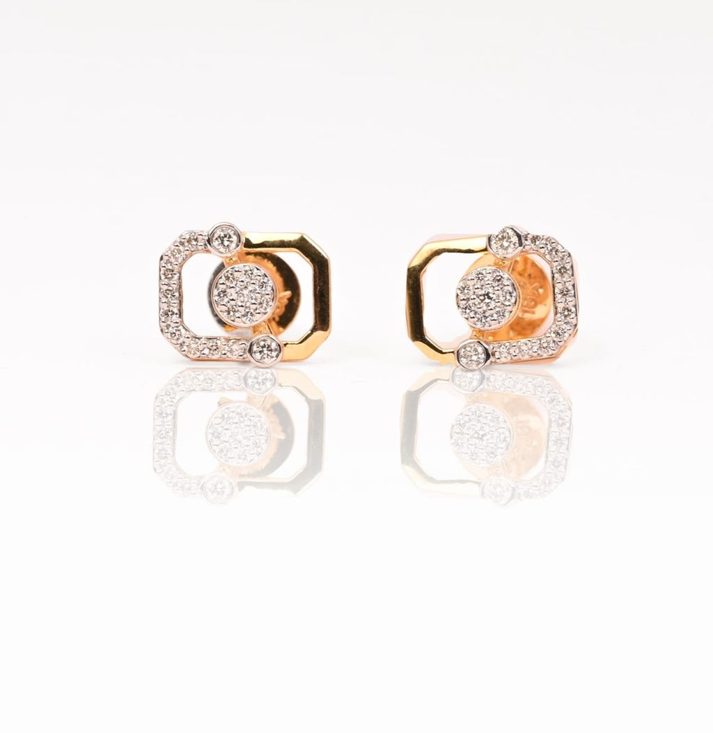 Magic Sparkling Rectangular Stud Earrings