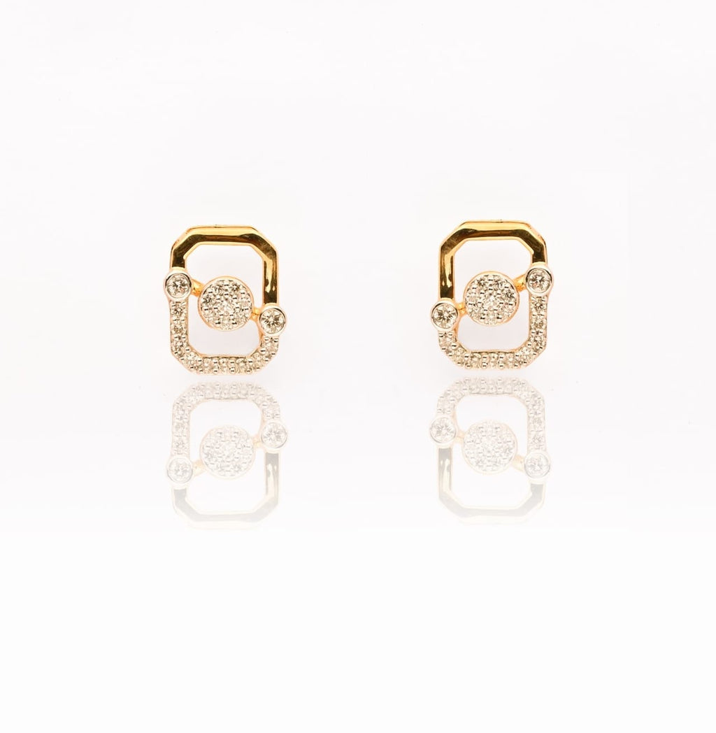 Magic Sparkling Rectangular Stud Earrings