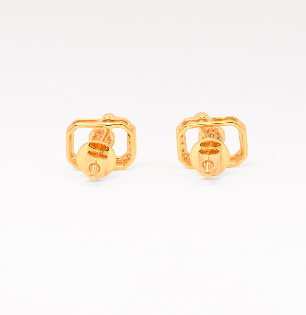 Magic Sparkling Rectangular Stud Earrings