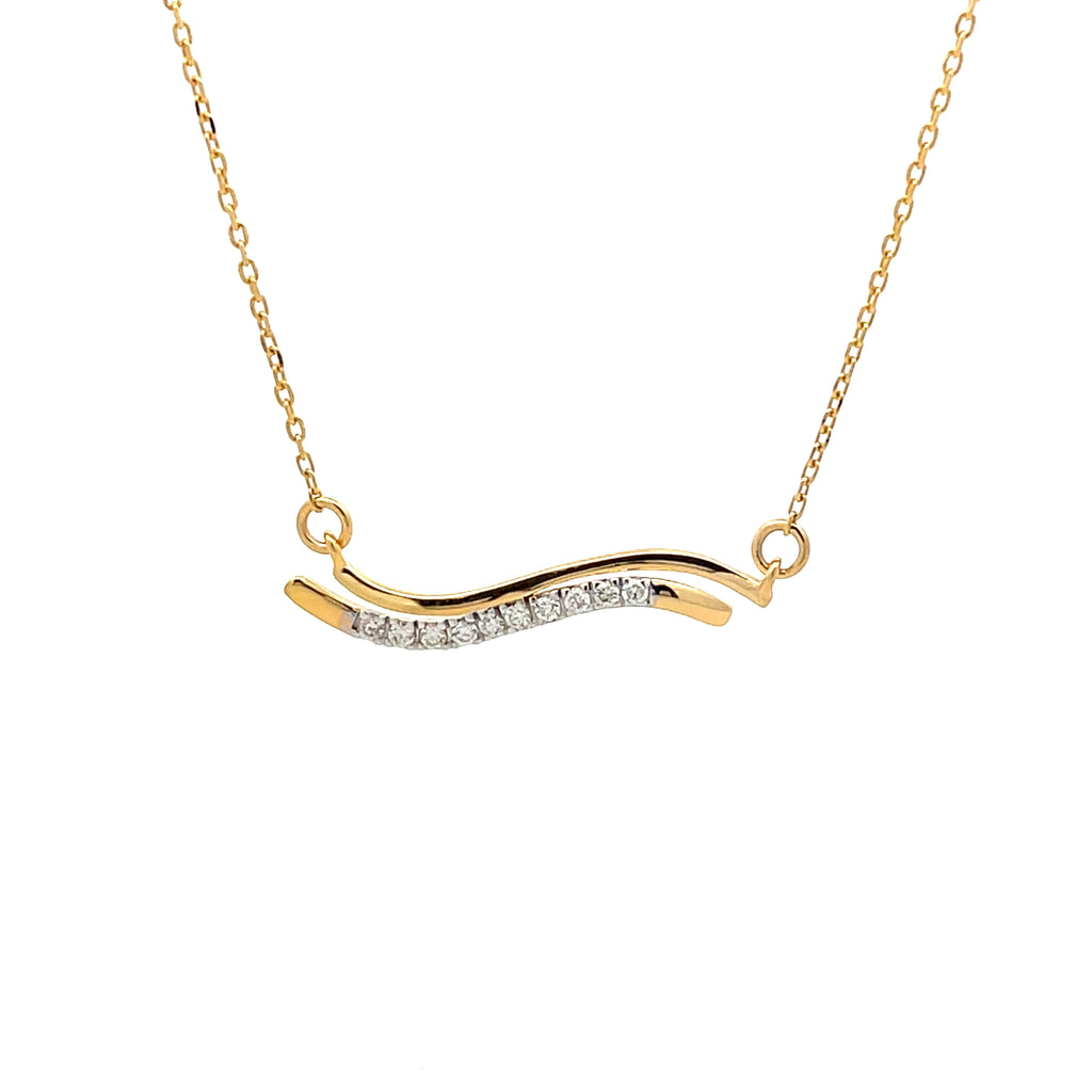 Wave Spark 14K Gold Pendant chain