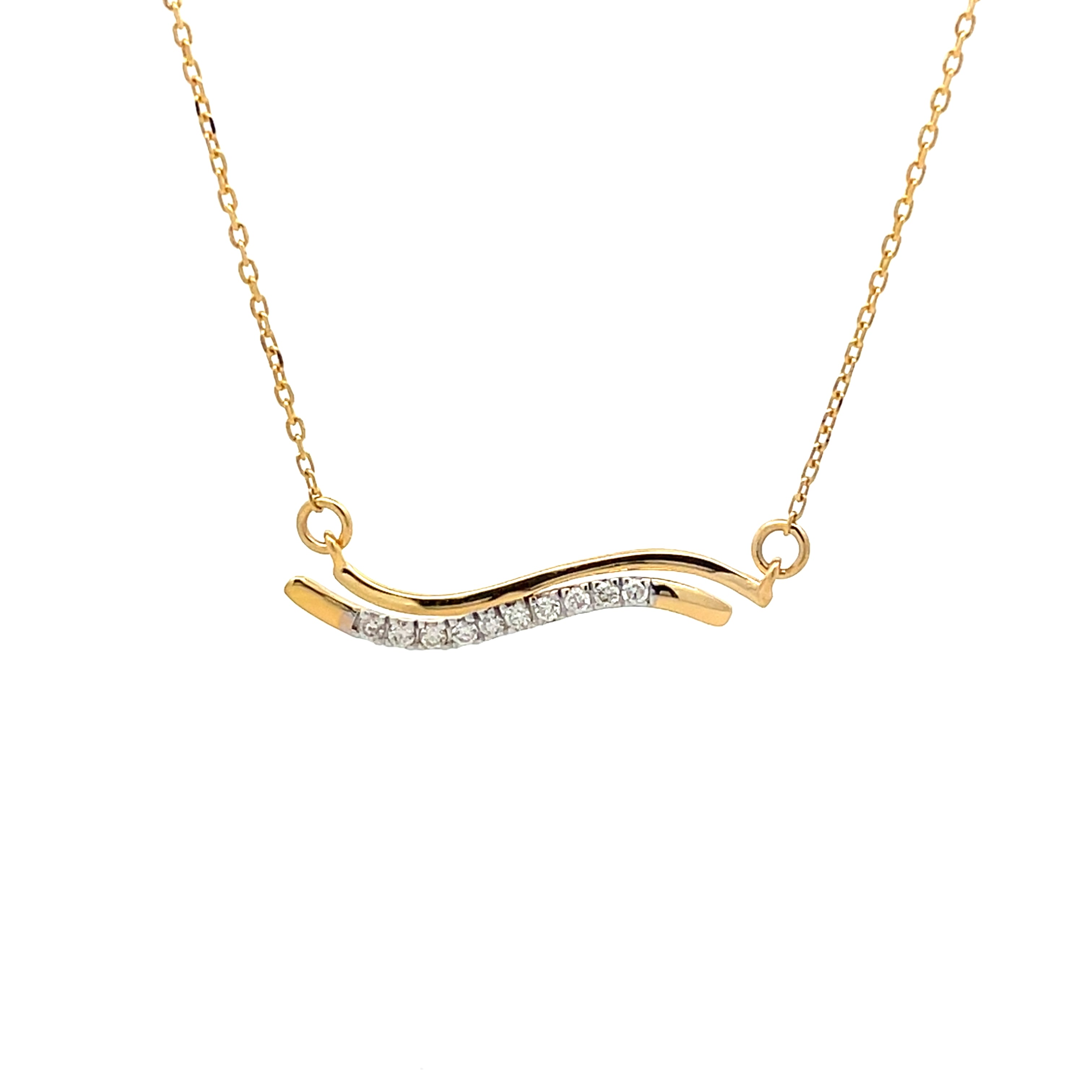 Wave Spark 14K Gold Pendant chain