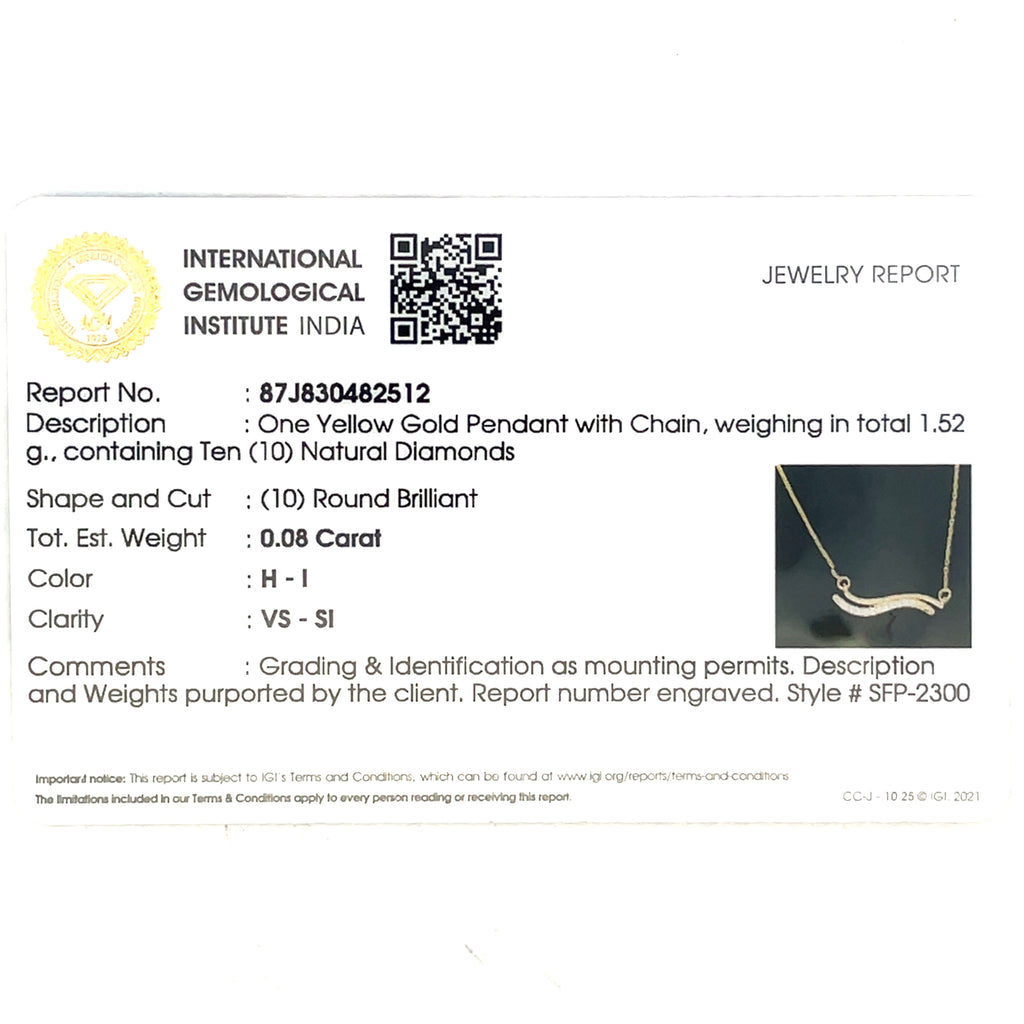 Wave Spark 14K Gold Pendant chain