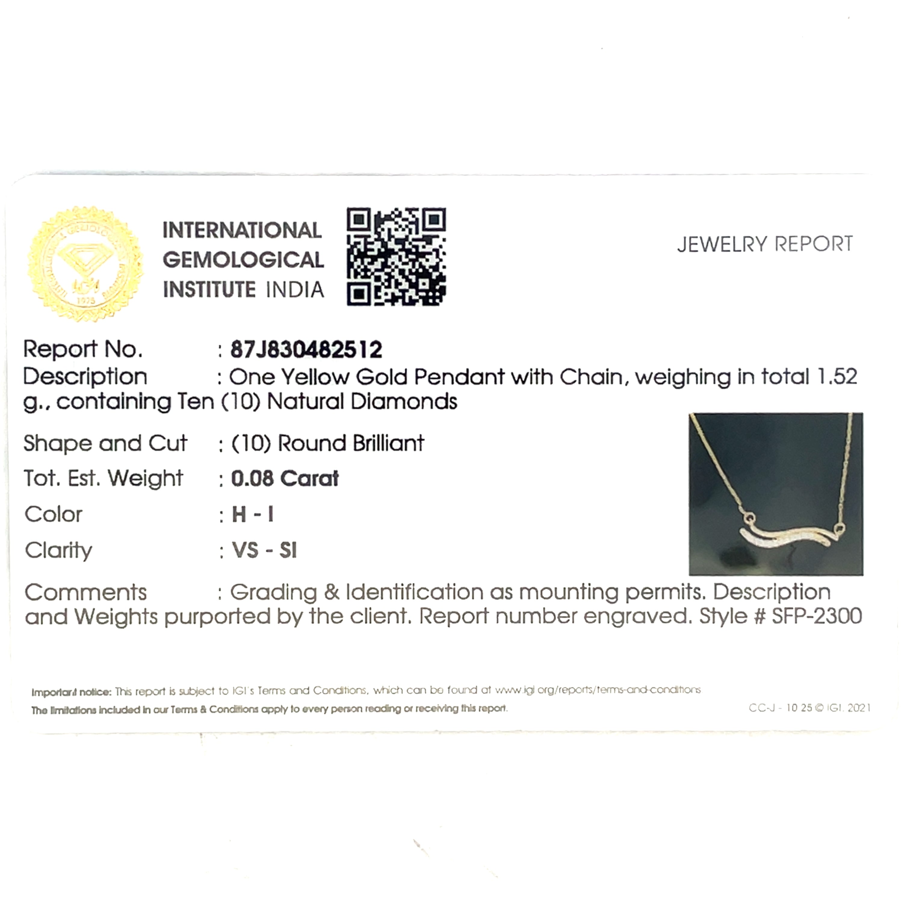 Wave Spark 14K Gold Pendant chain