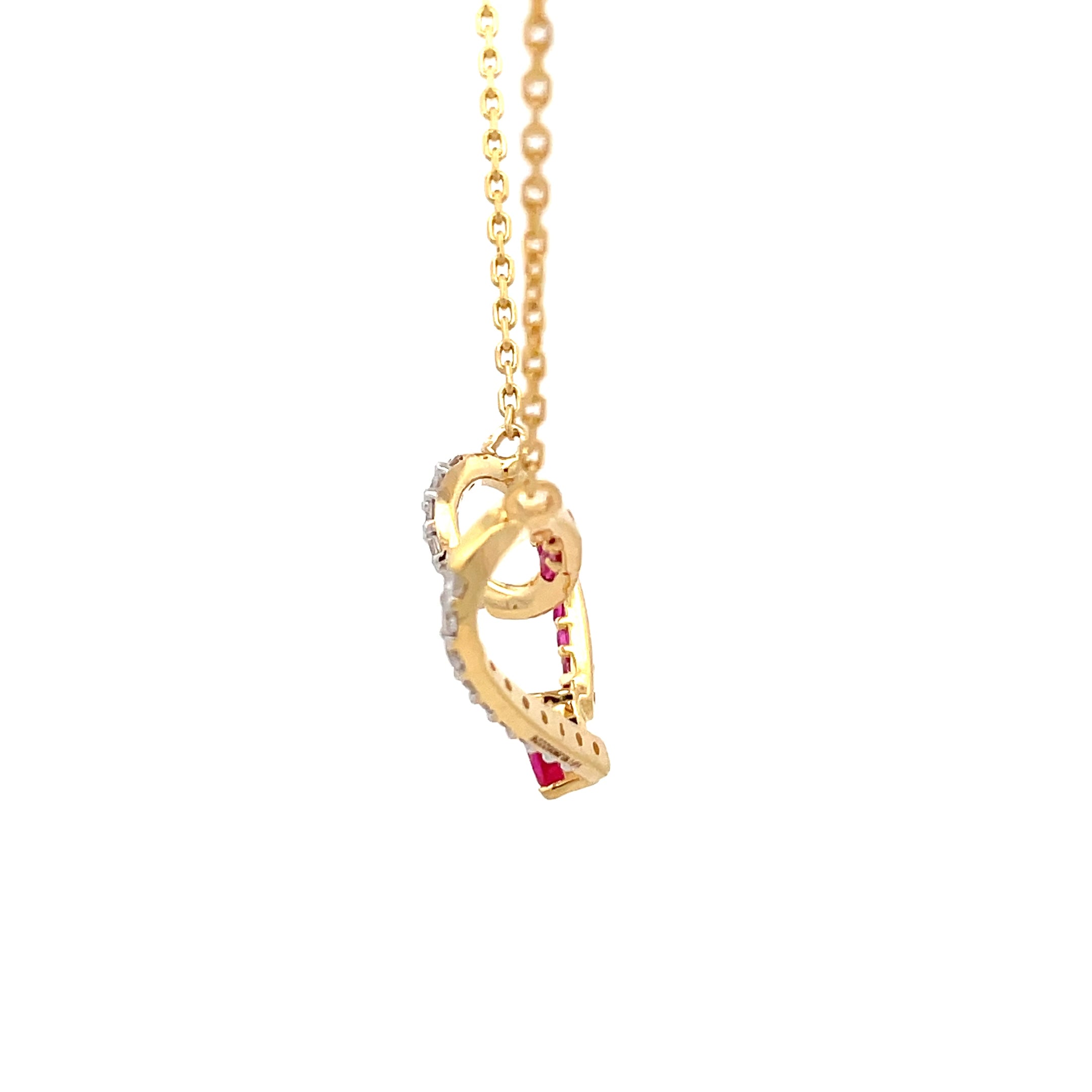 14k Yellow Gold Charm Necklace with  Heart