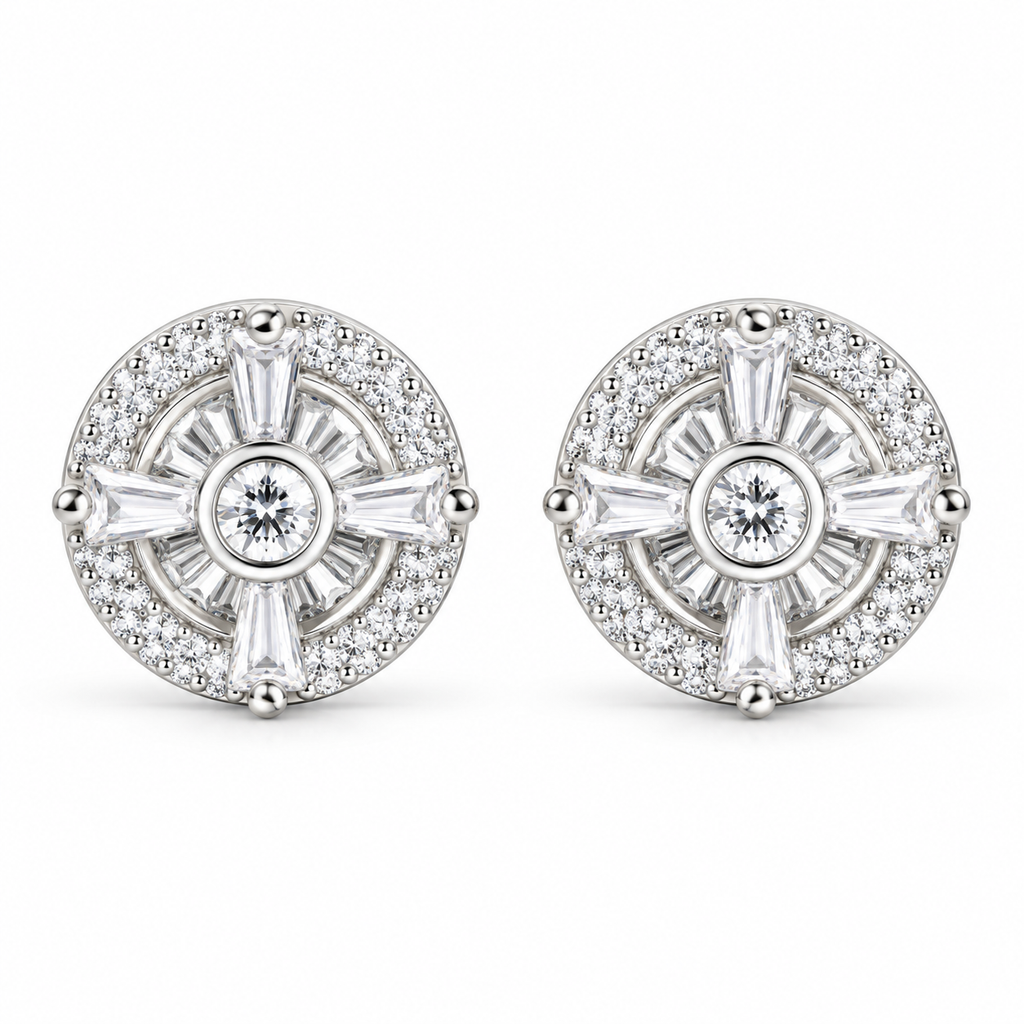 925 SILVER  Starburst Stud Earrings