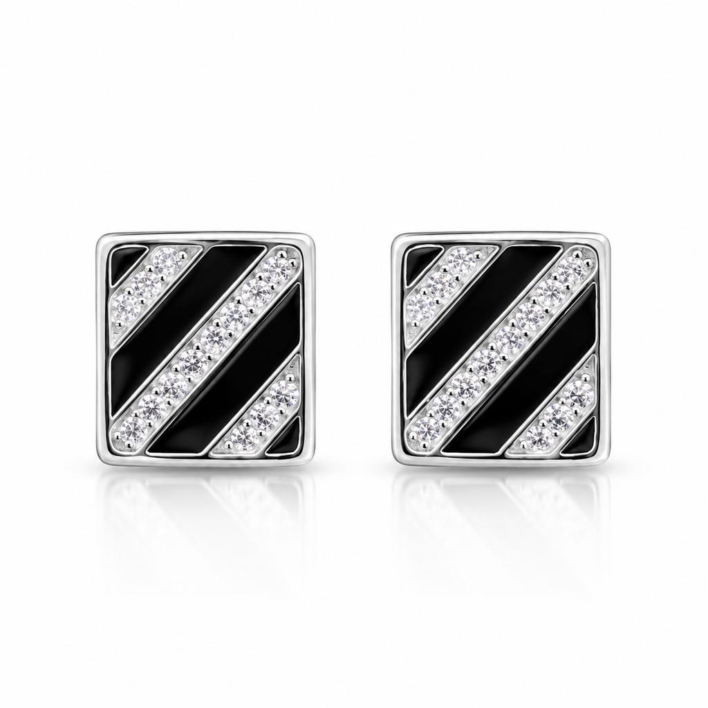 Silver Noir Studs