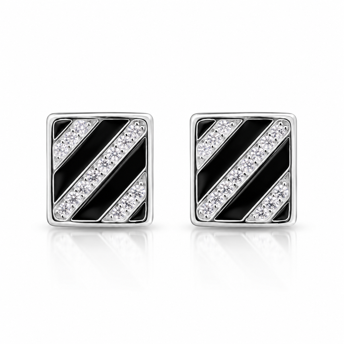 Silver Noir Studs