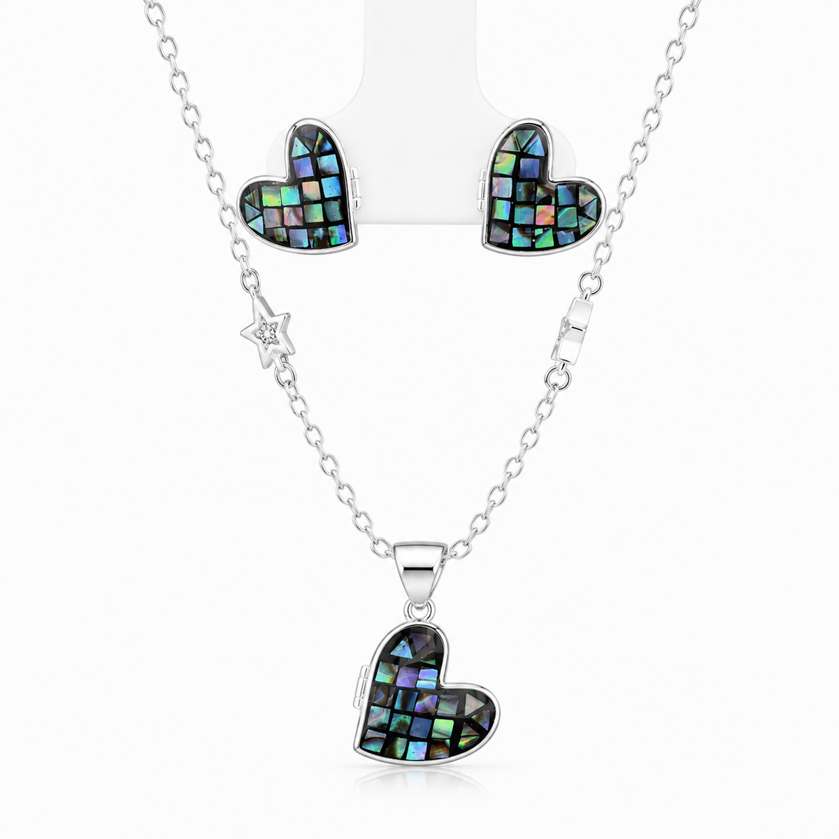 Mosaic Heart Pendant Set