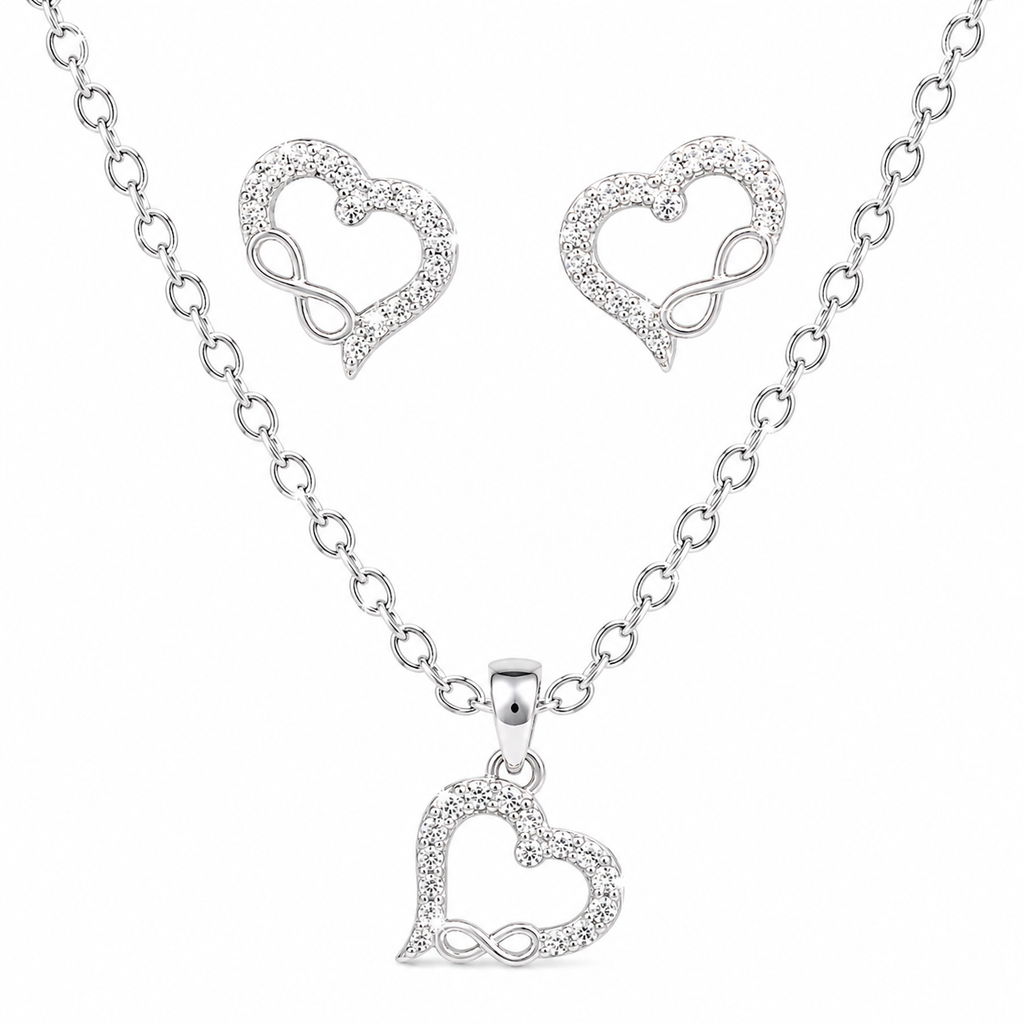 Infinity Heart pendent set