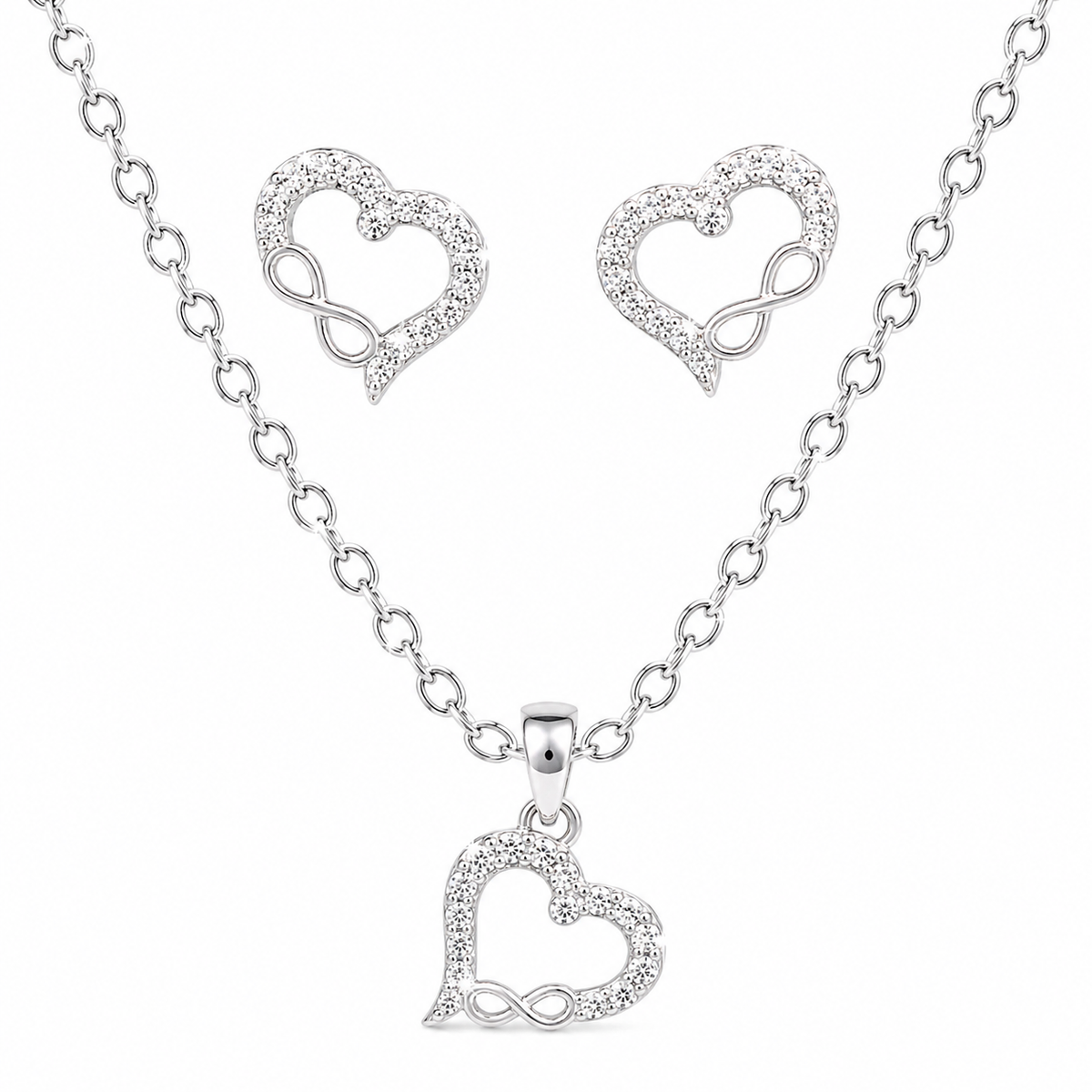 Infinity Heart pendent set