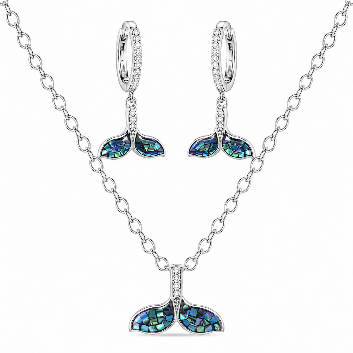 Whale tail pendent set