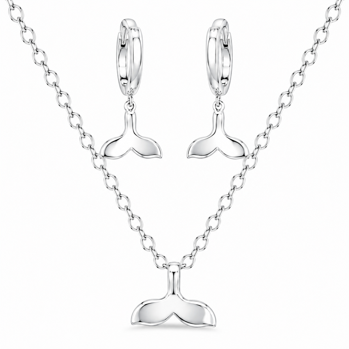 Whale tail pendent set