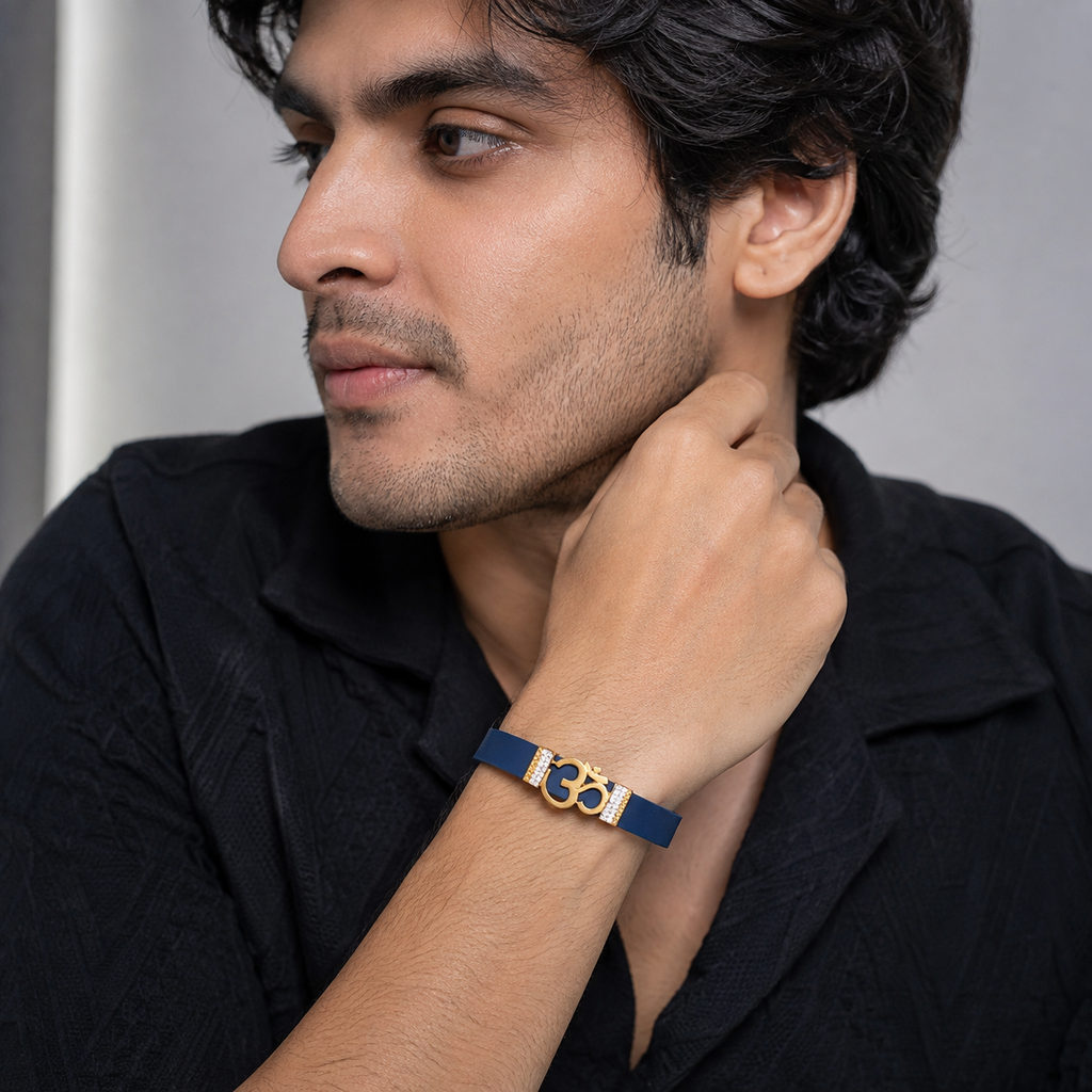 Om Blue Men's Bracelet