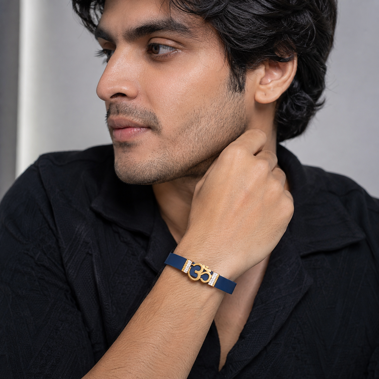Om Blue Men's Bracelet