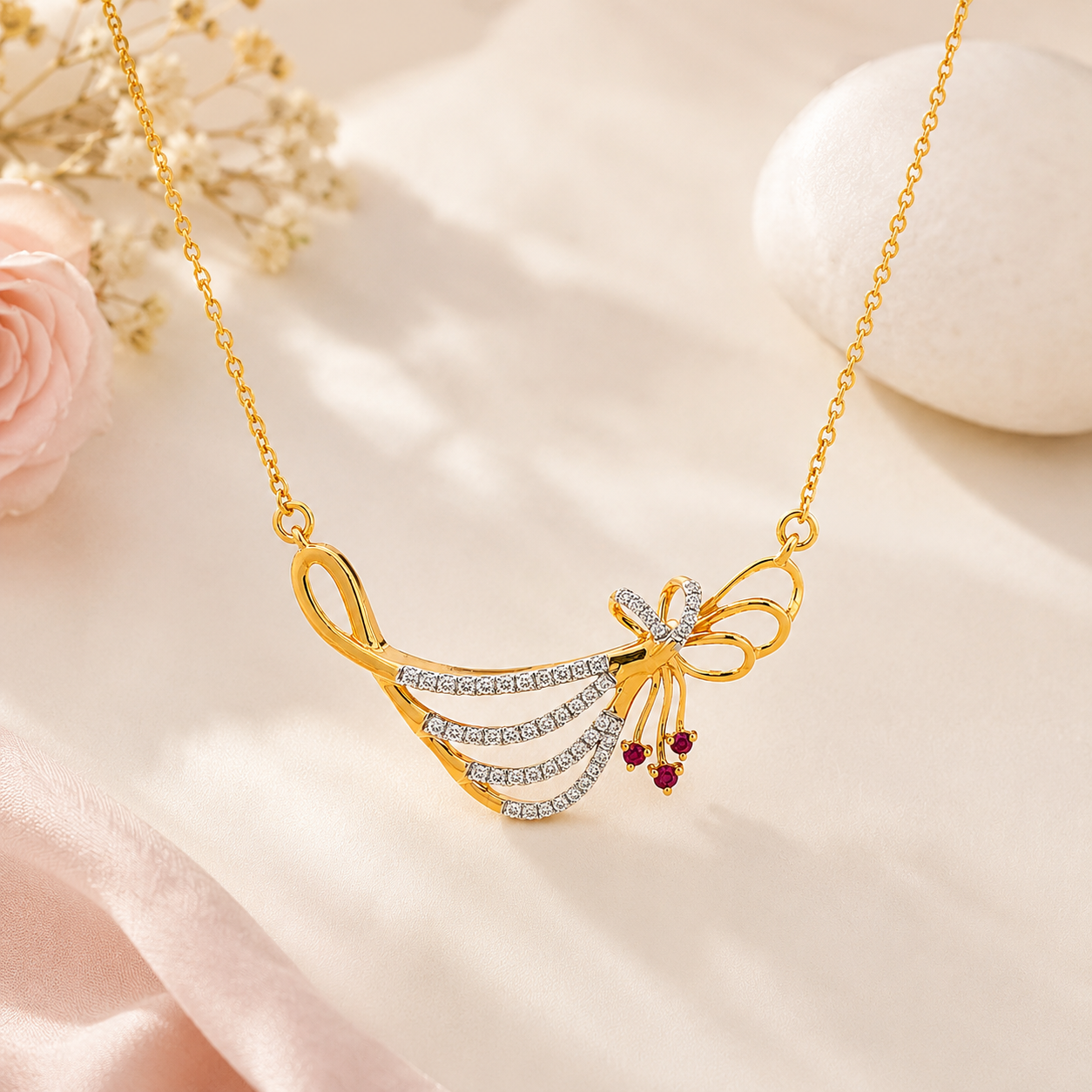Flutter Grace 14K Gold Pendant chain