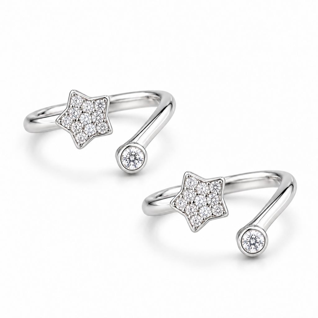 Starlit Grace Toe Rings