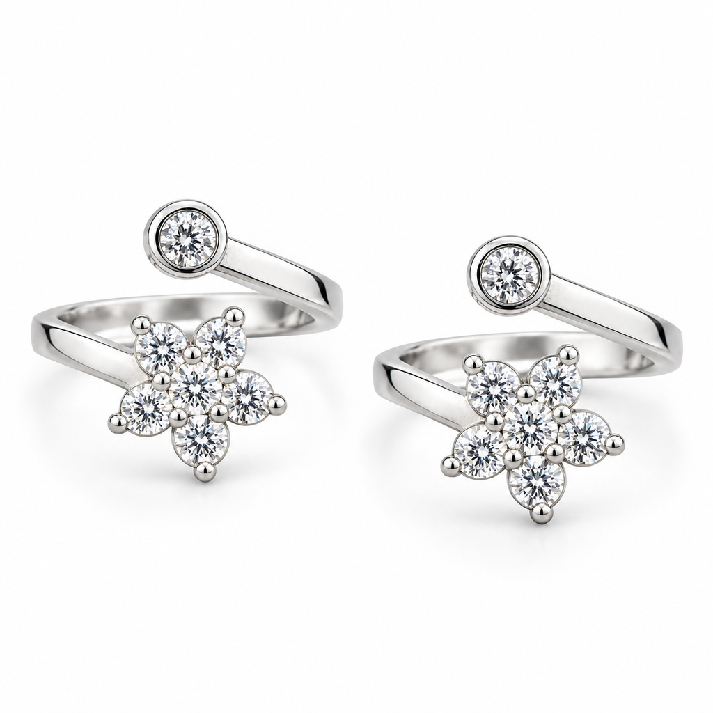 Celeste Bloom Silver Toe Ring