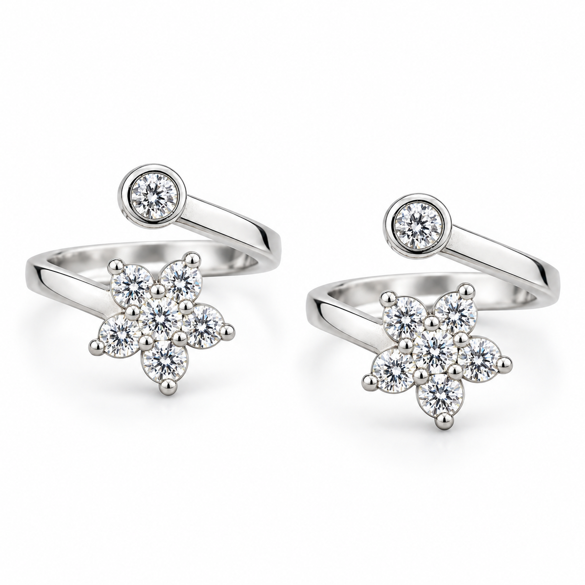 Celeste Bloom Silver Toe Ring