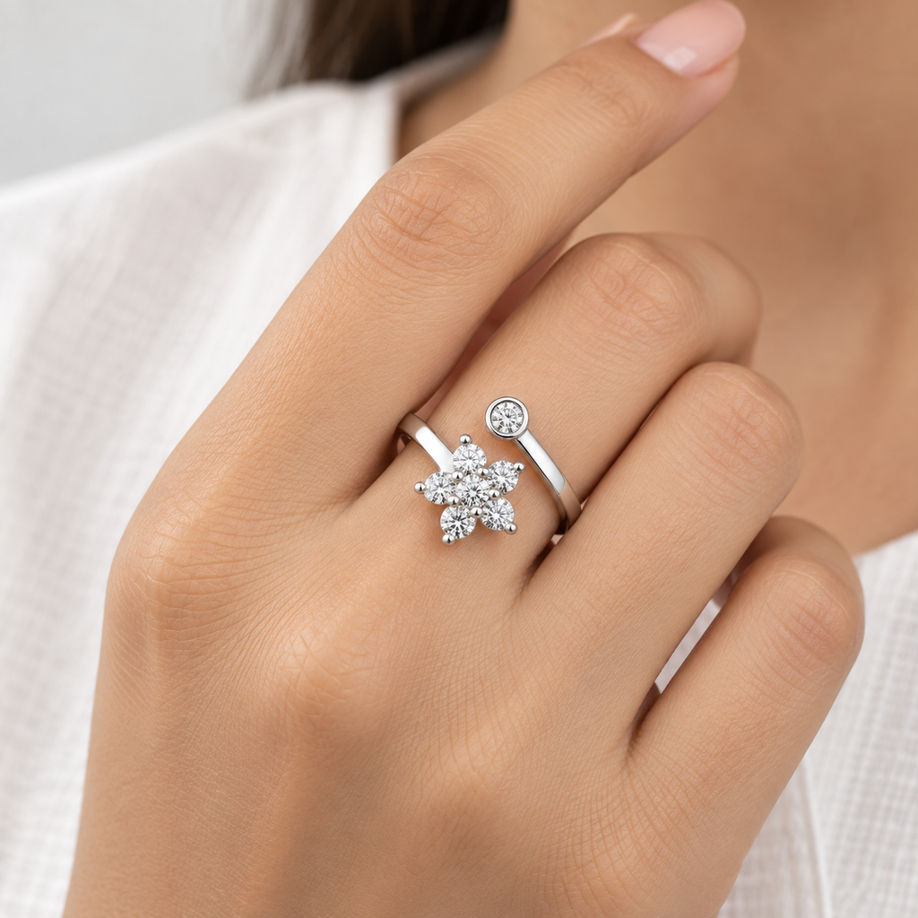 Celeste Bloom Silver Toe Ring