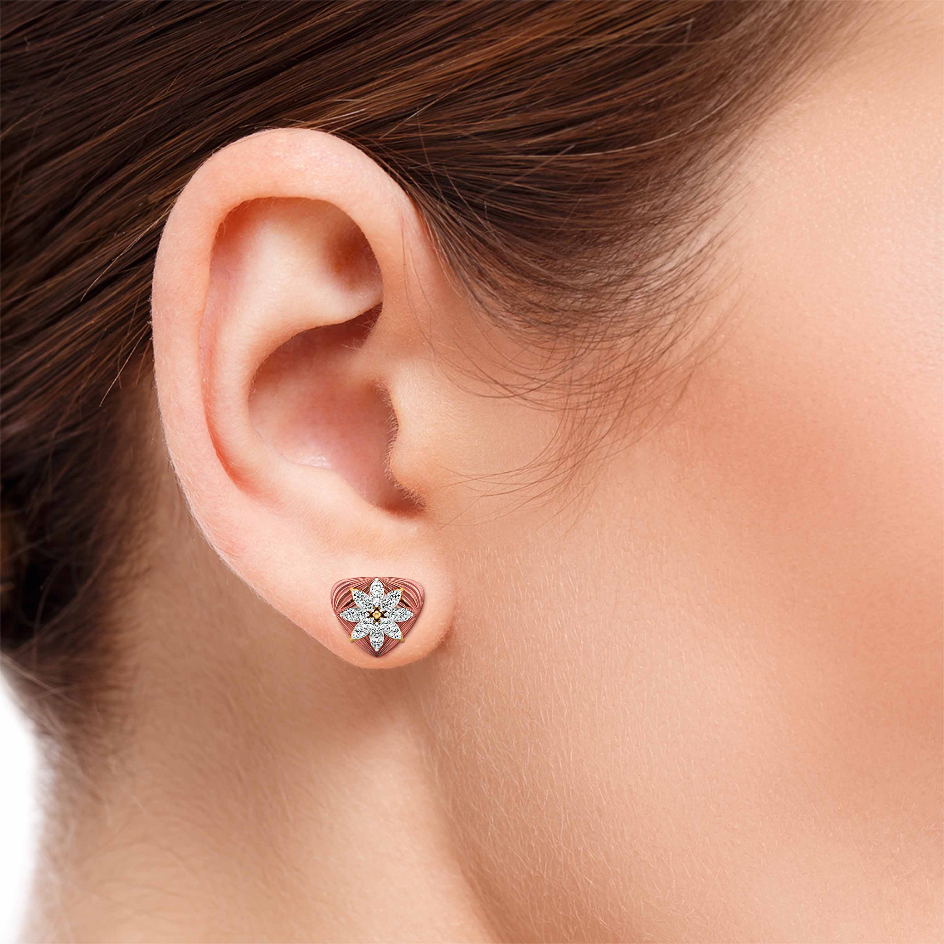 Magic Sophisticated Diamond Floral Earrings