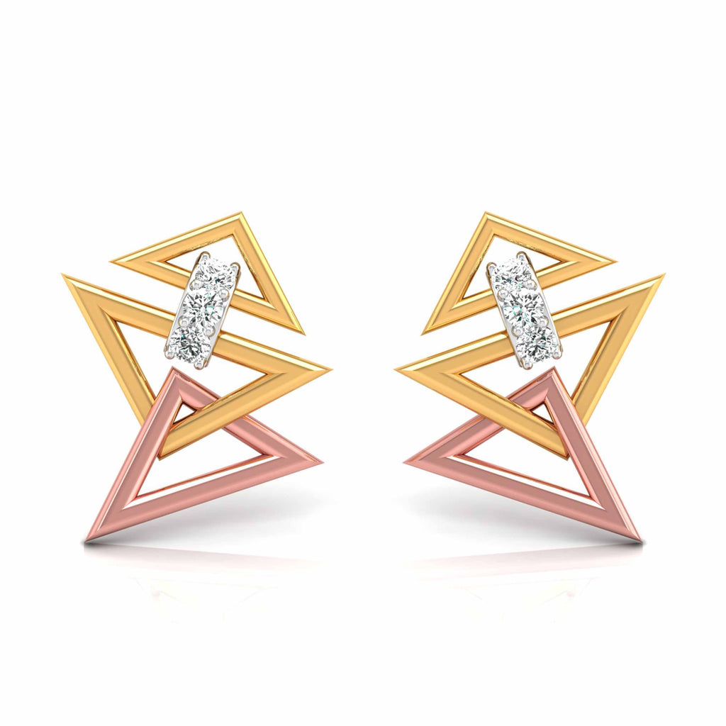 Magic Contemporary Unique Edge Diamond Earrings