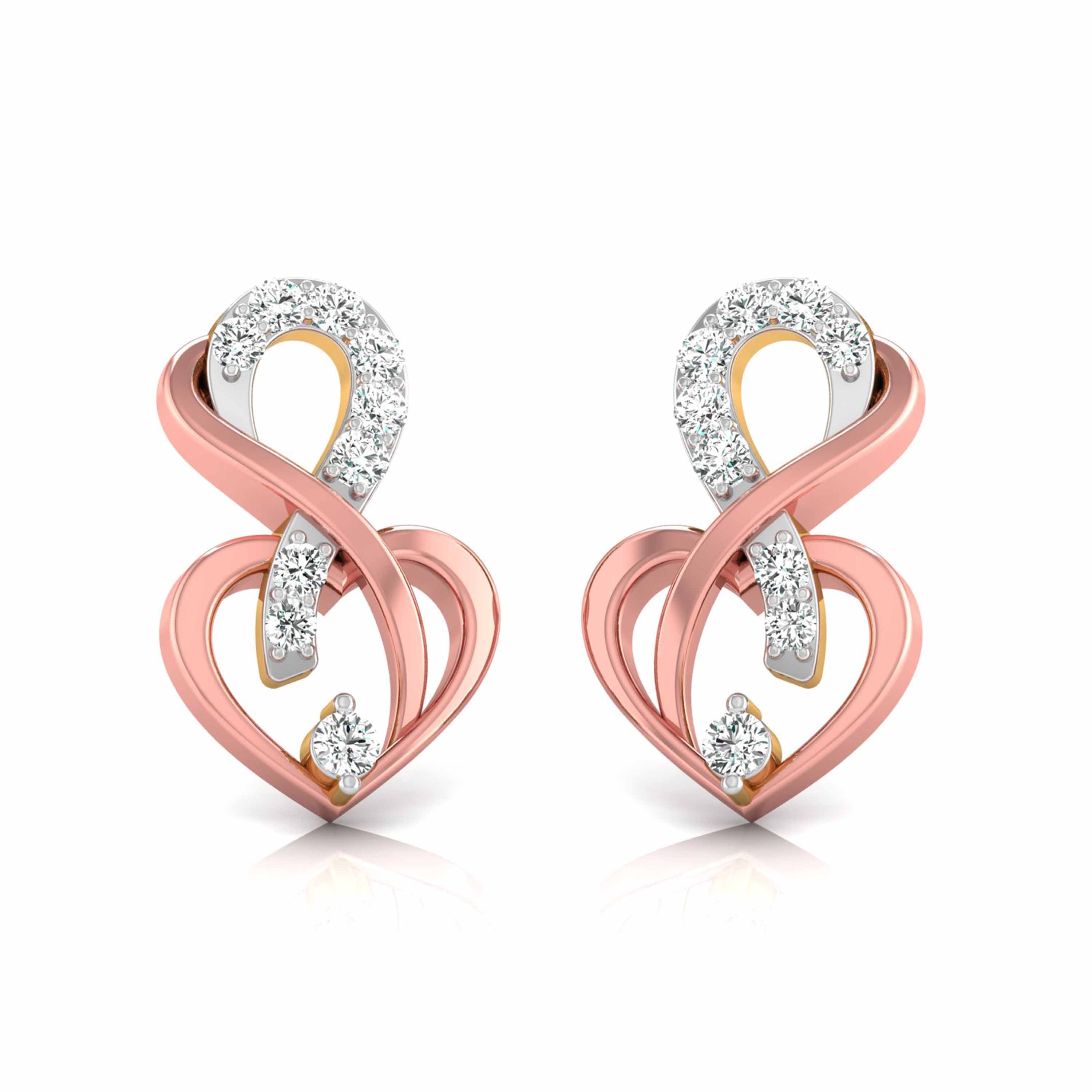 Magic Graceful Infinity & Heart Diamond Earrings