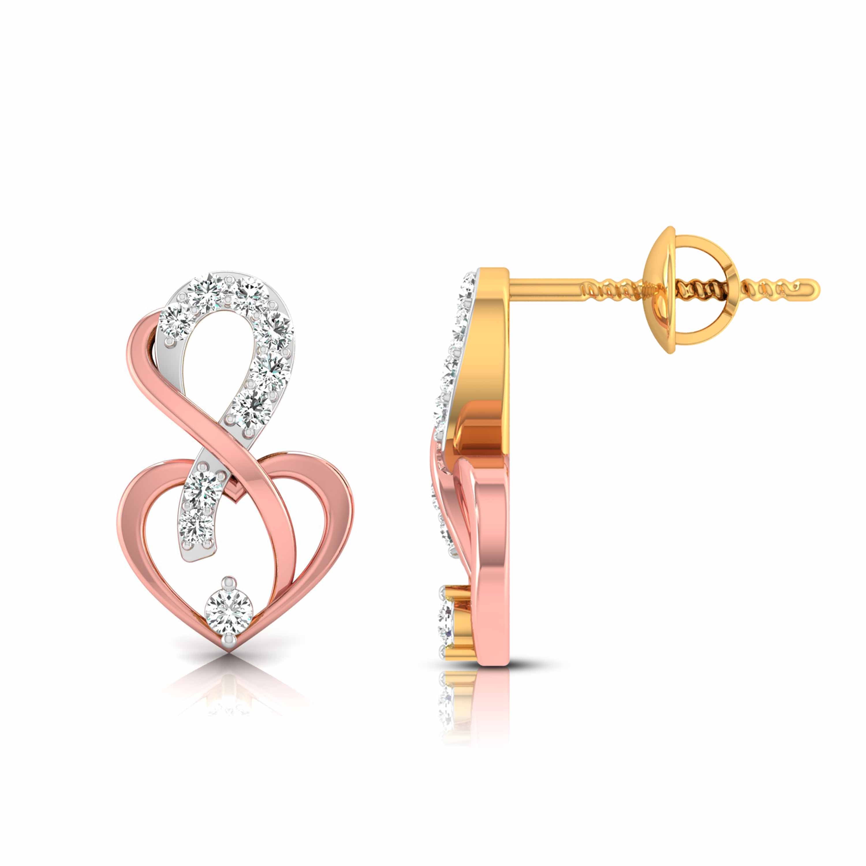 Magic Graceful Infinity & Heart Diamond Earrings